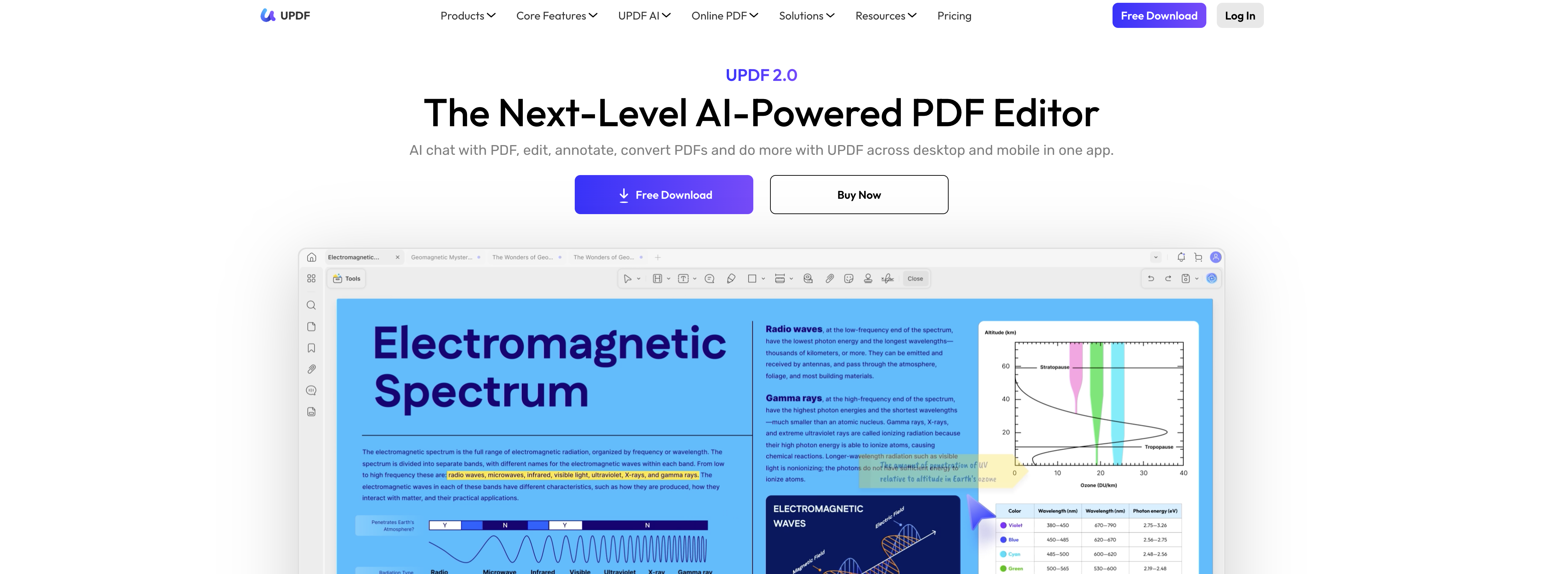 UPDF - Screenshot showing the interface and features of this AI tool