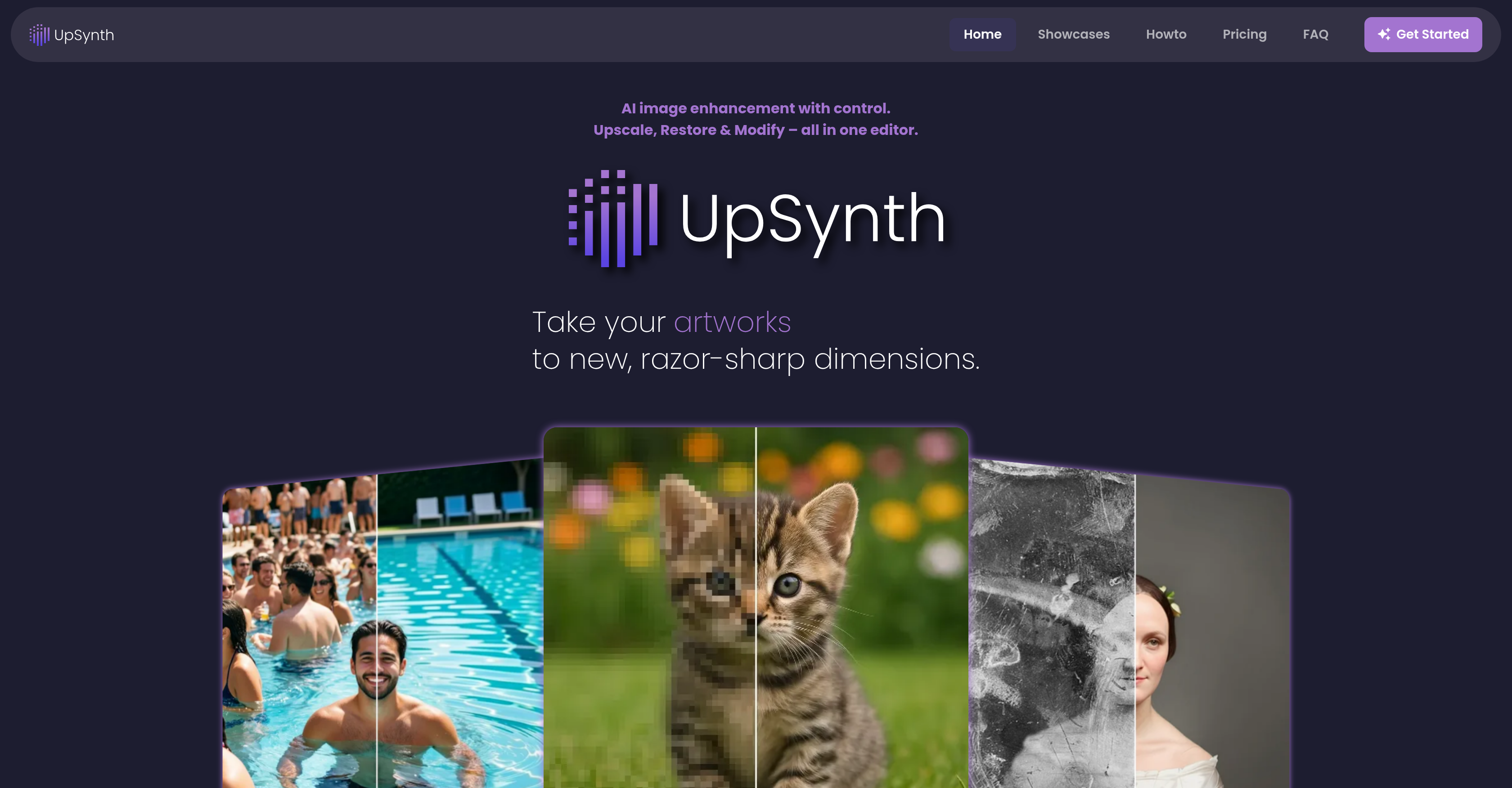 UpSynth - Screenshot showing the interface and features of this AI tool