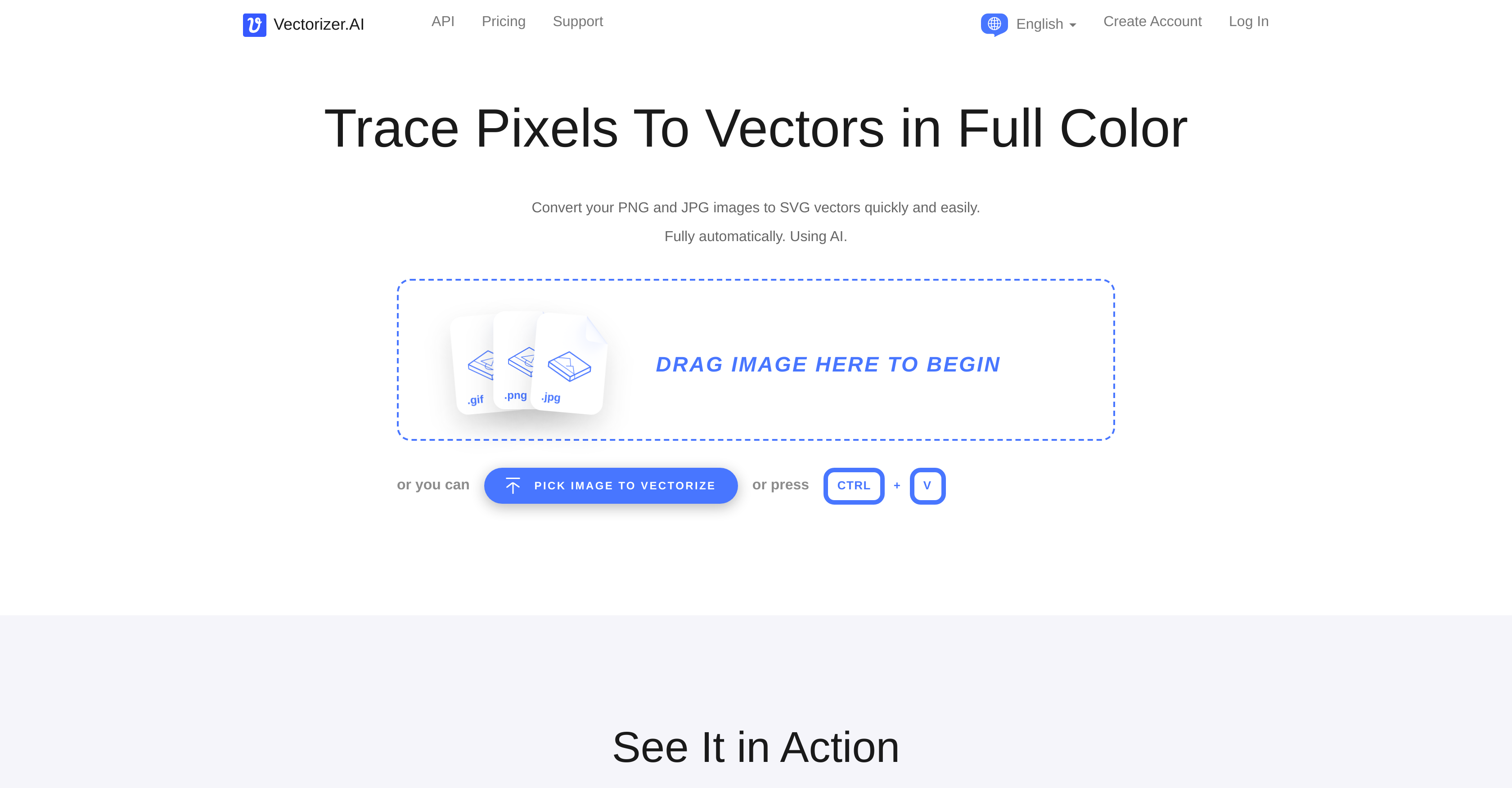 Vectorizer - Screenshot showing the interface and features of this AI tool