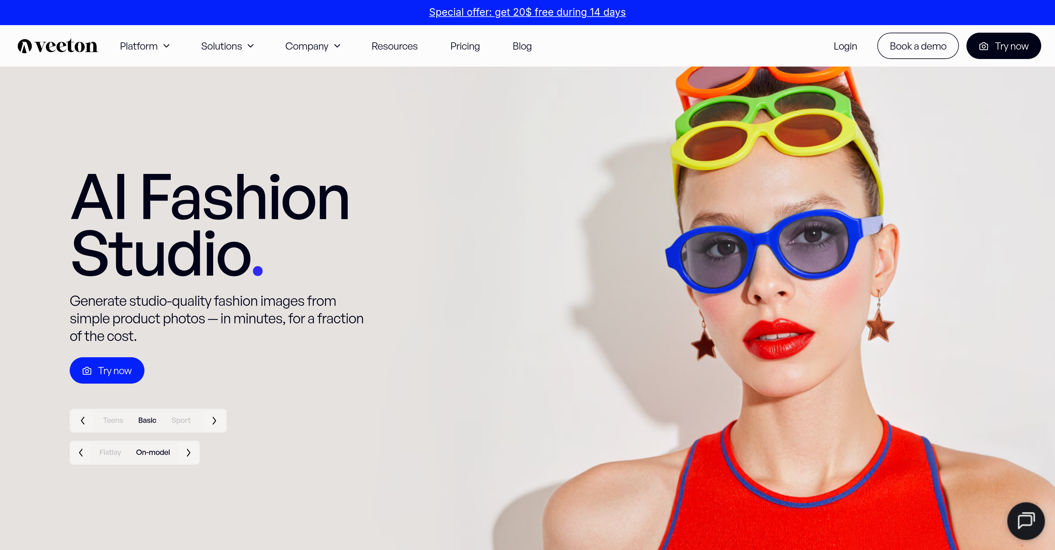 Veeton - AI Fashion Studio - Screenshot showing the interface and features of this AI tool
