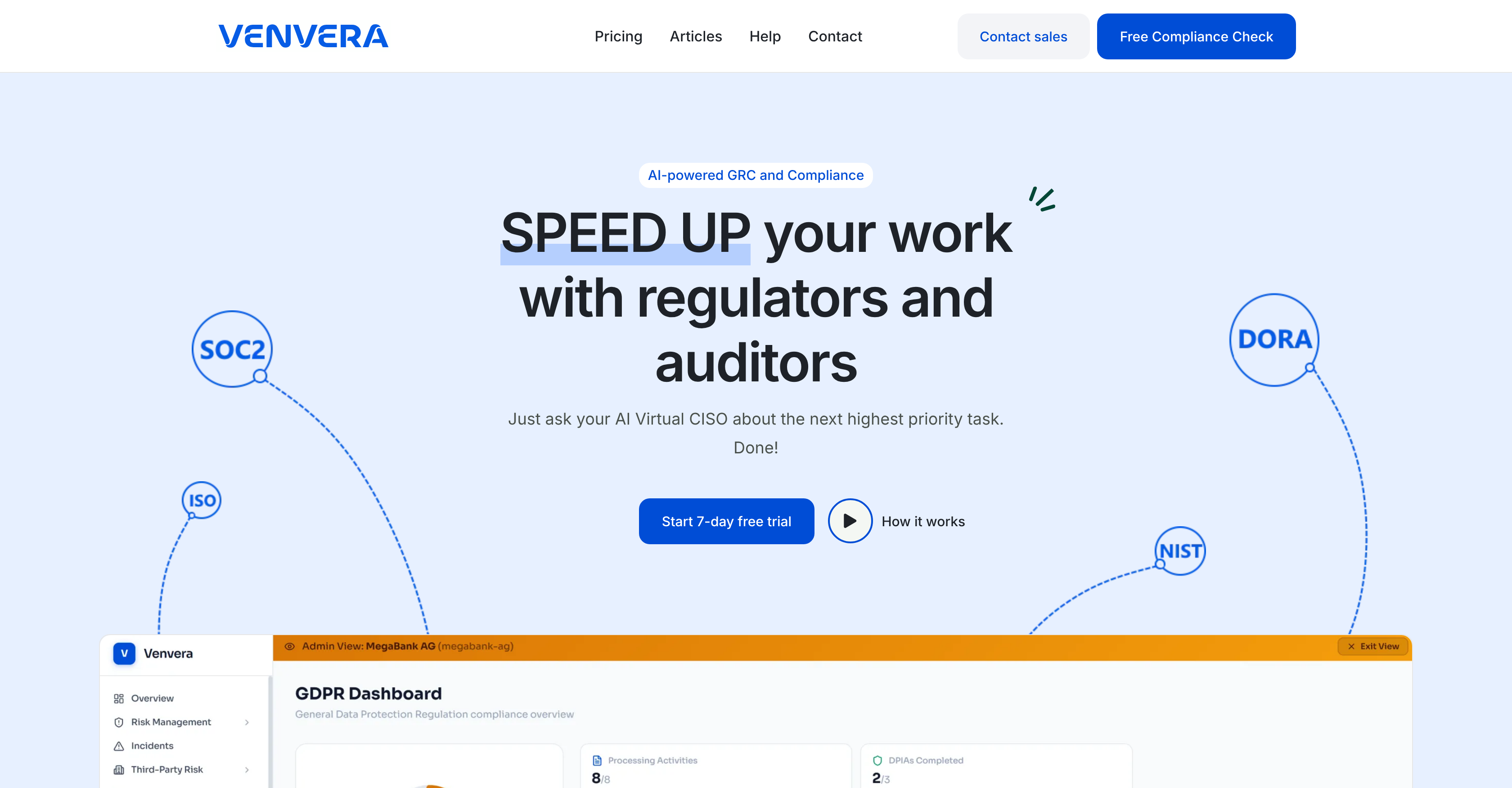 Venvera - Screenshot showing the interface and features of this AI tool