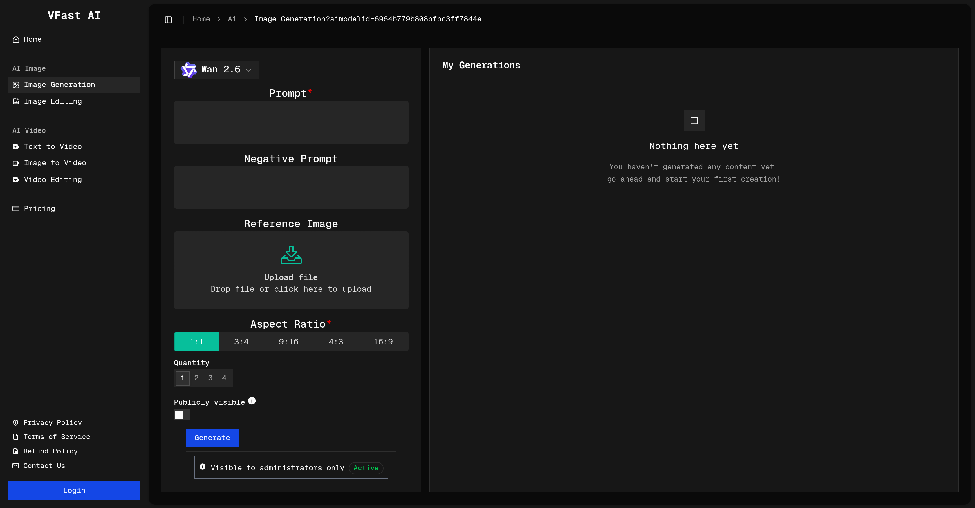 VFast AI - Screenshot showing the interface and features of this AI tool
