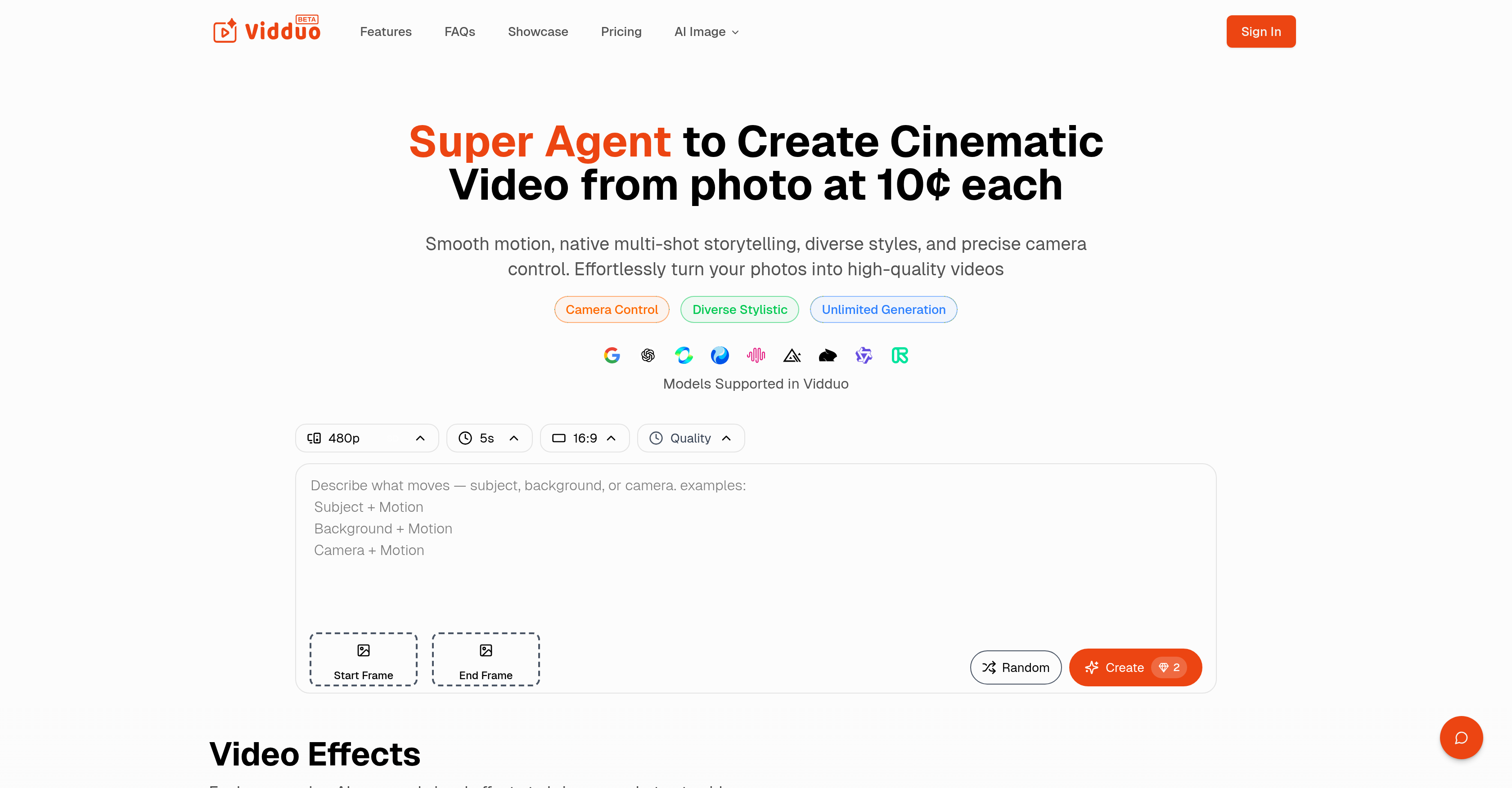 Vidduo - Screenshot showing the interface and features of this AI tool