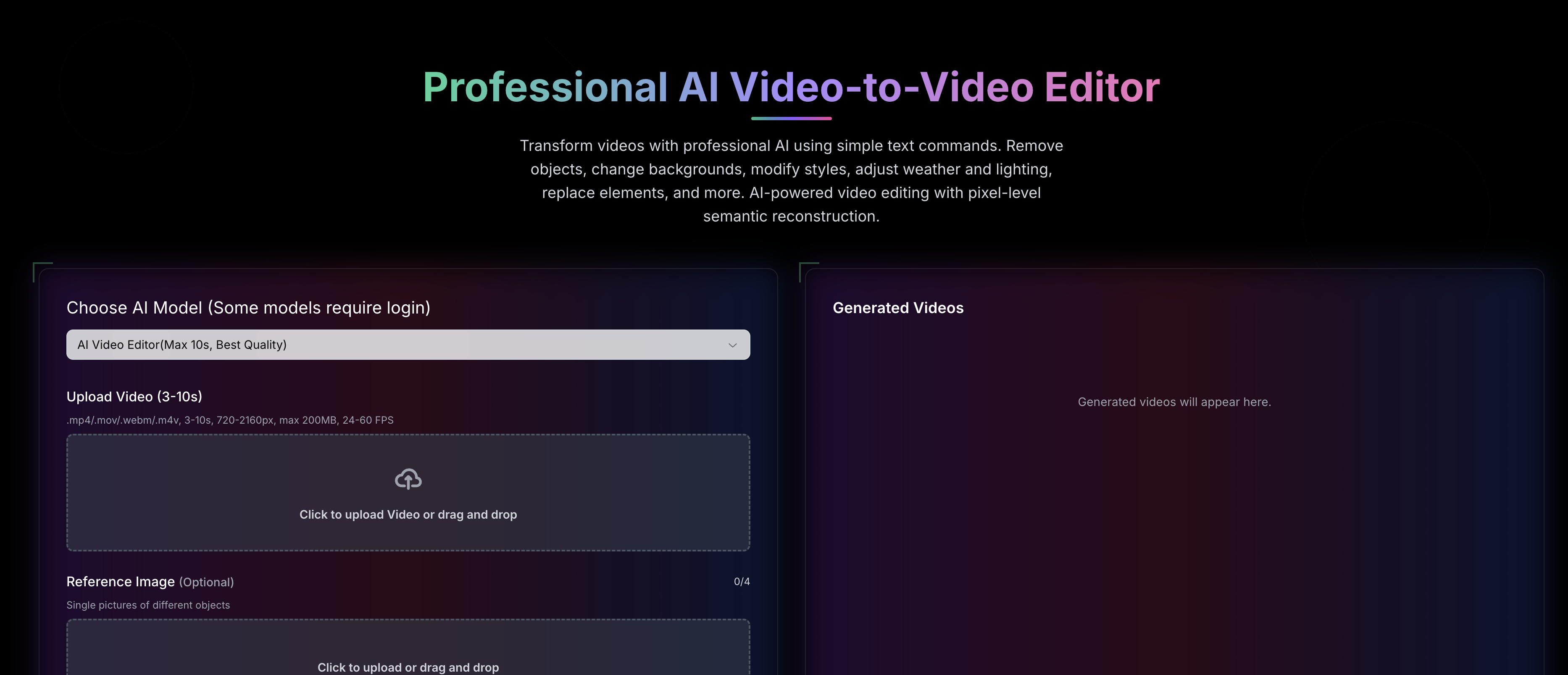 Video to Video AI - Screenshot showing the interface and features of this AI tool