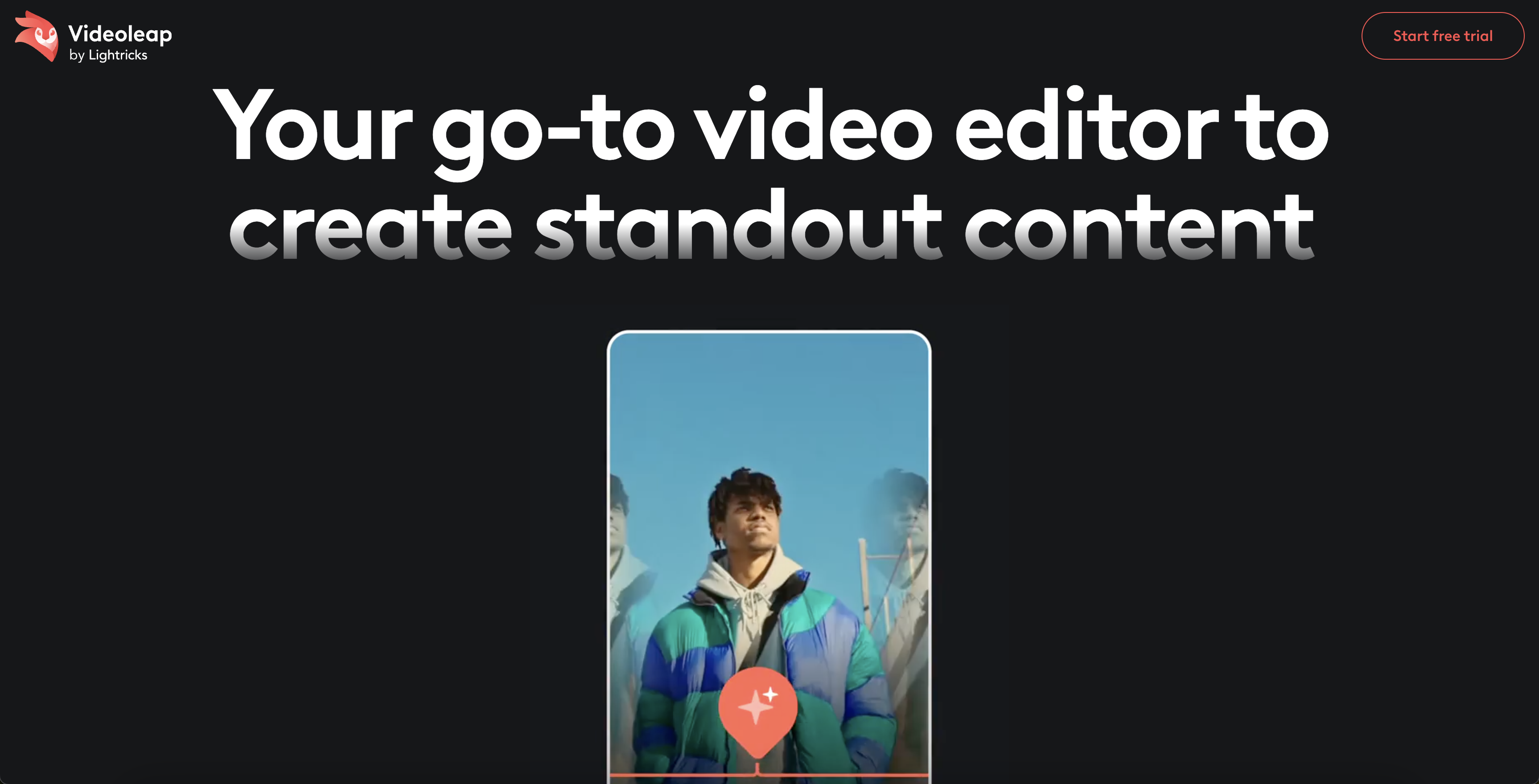 Videoleap - Screenshot showing the interface and features of this AI tool