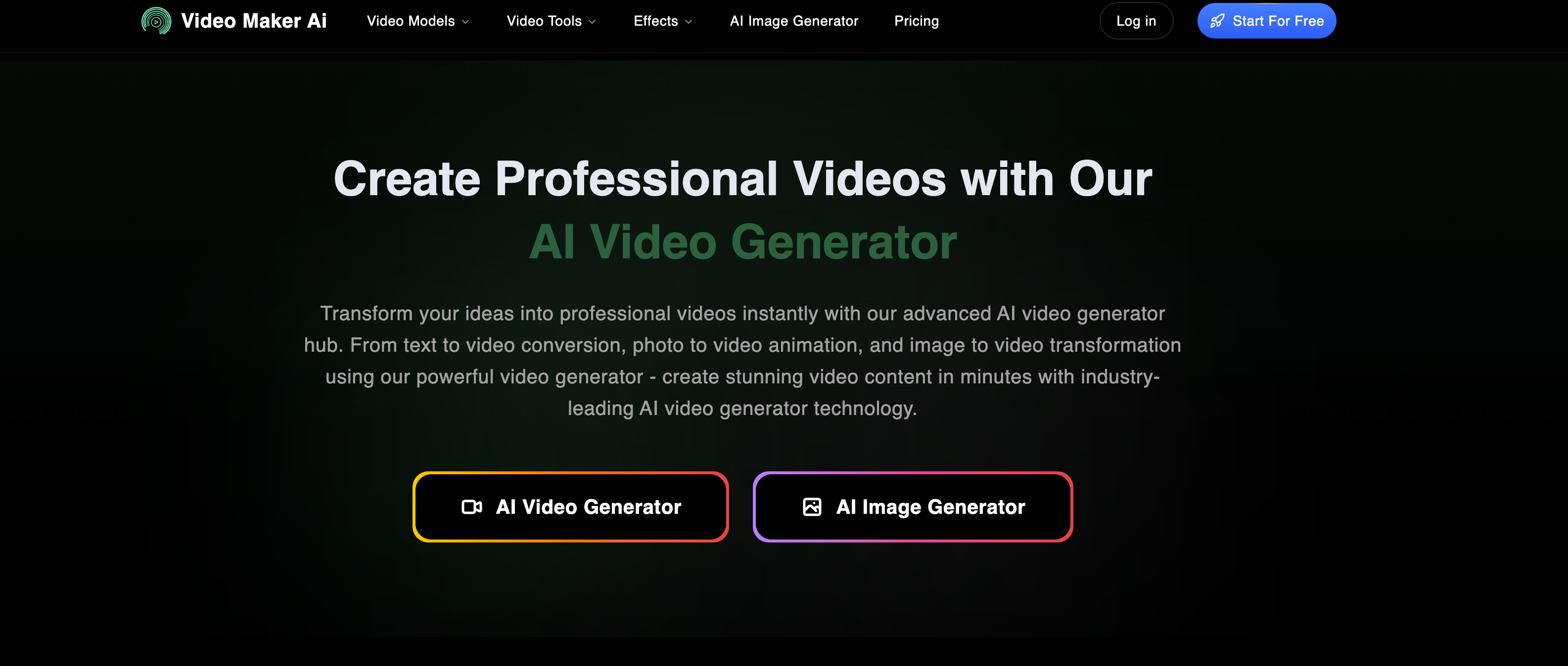 Video Maker AI  - AI Video Generator - Screenshot showing the interface and features of this AI tool
