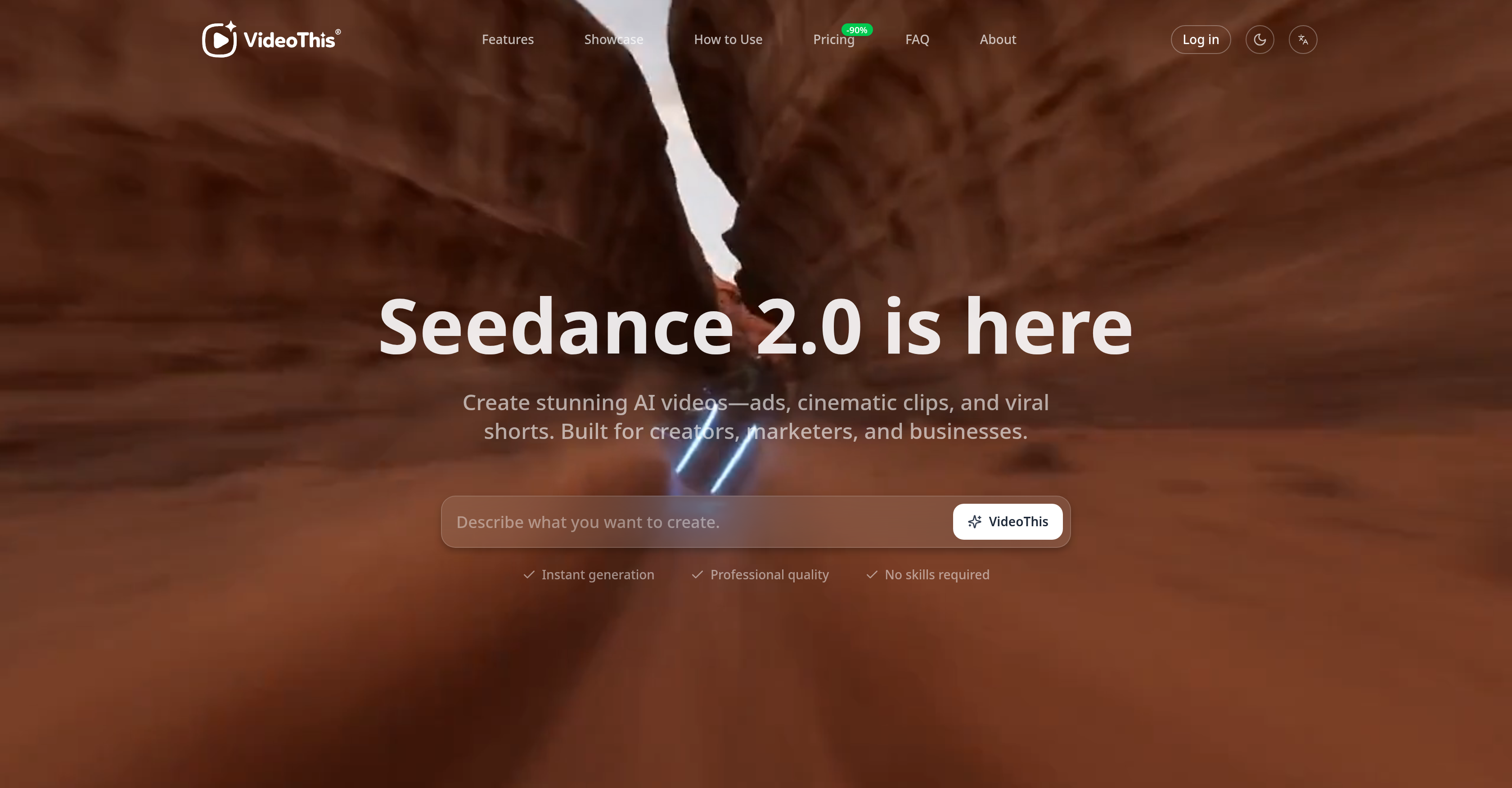VideoThis - Screenshot showing the interface and features of this AI tool