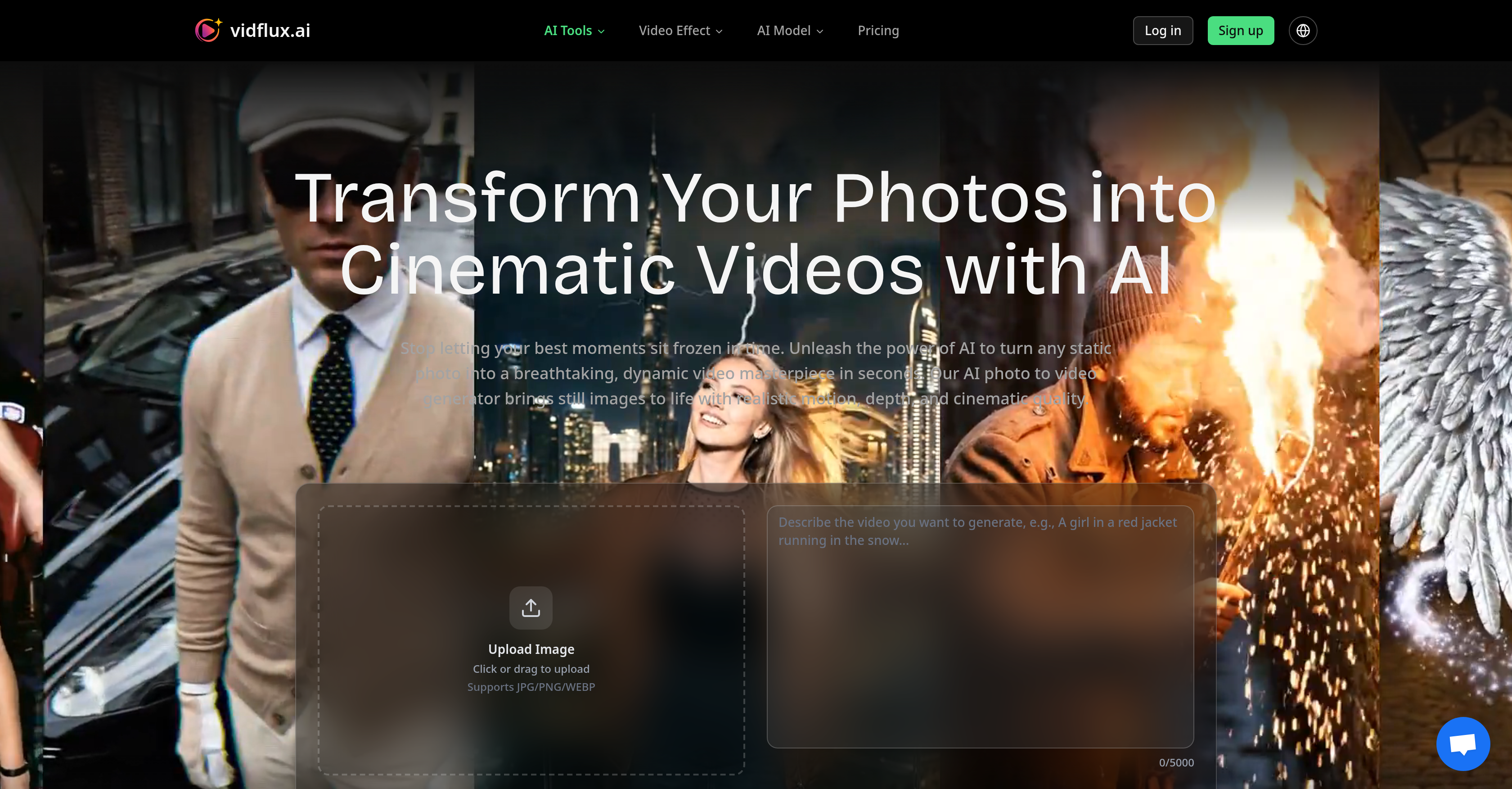 VidFlux - Photo to Video Generator - Screenshot showing the interface and features of this AI tool