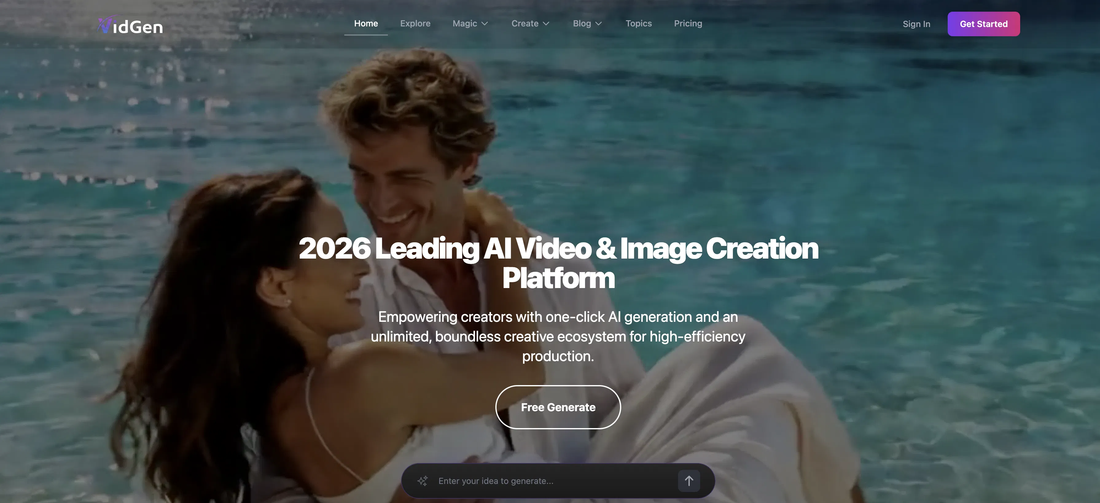 VidGen - Screenshot showing the interface and features of this AI tool