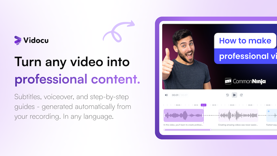 Vidocu - Screenshot showing the interface and features of this AI tool