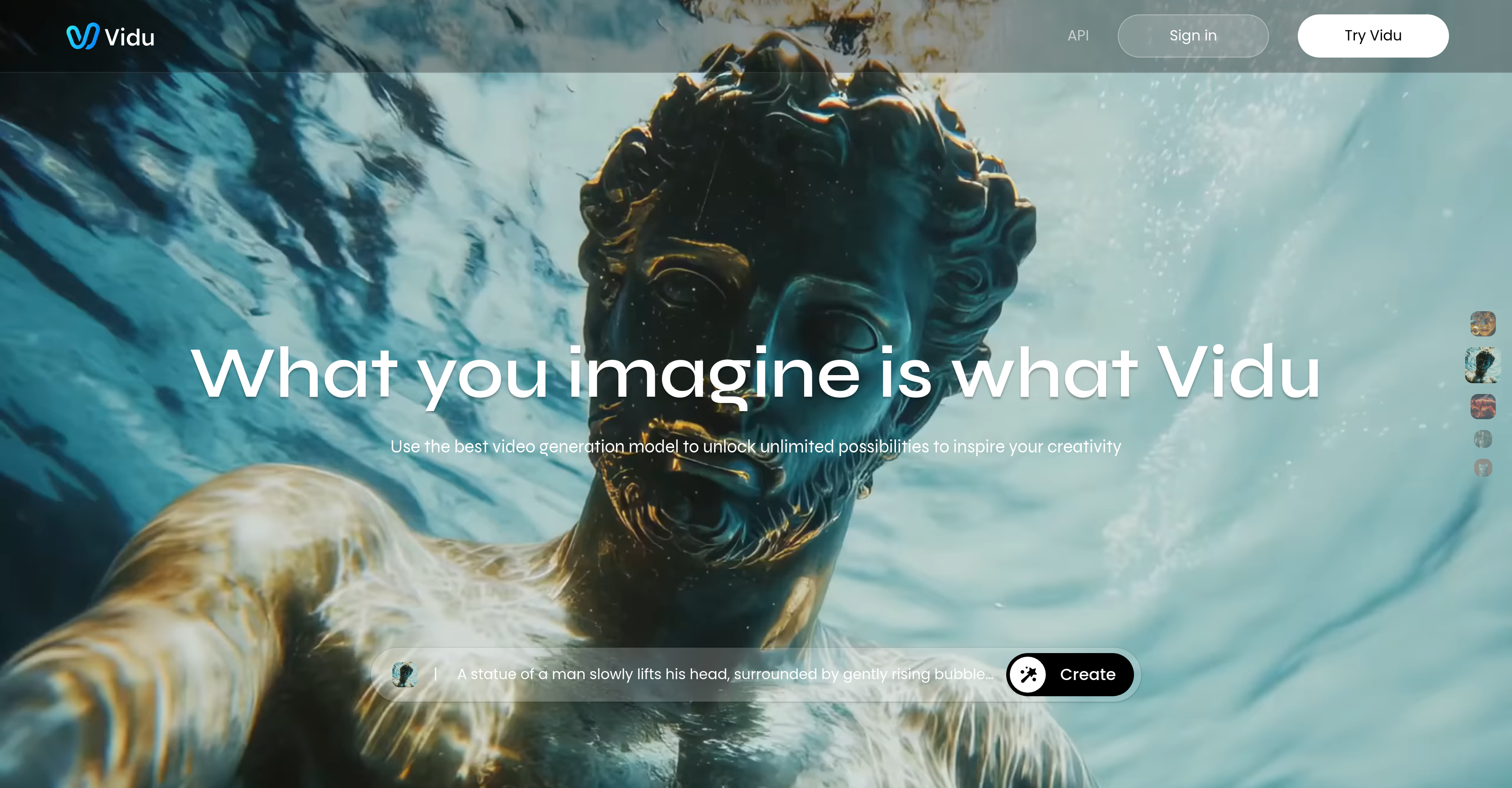 Vidu AI Video Generator - Screenshot showing the interface and features of this AI tool