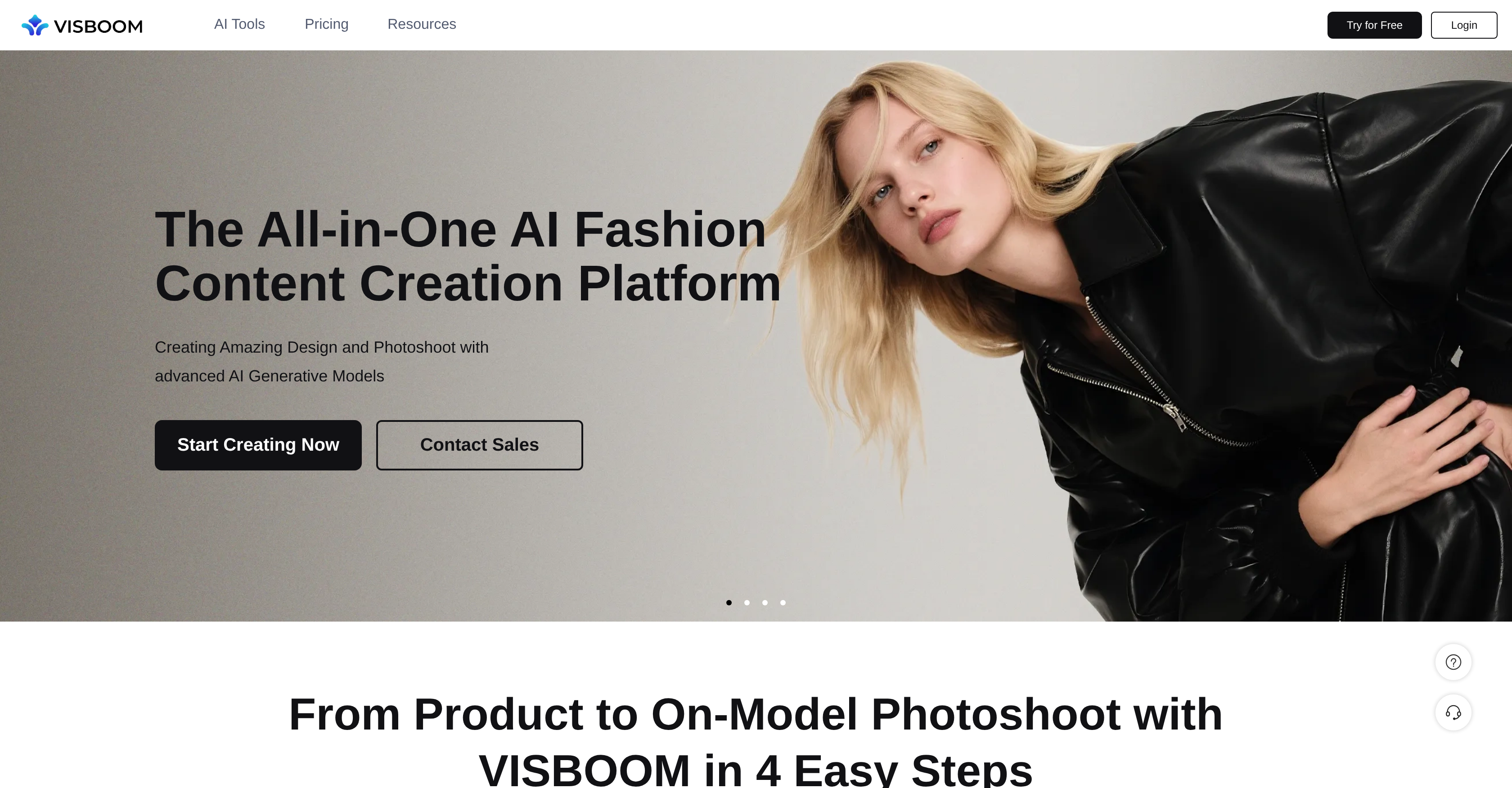 Visboom - Screenshot showing the interface and features of this AI tool
