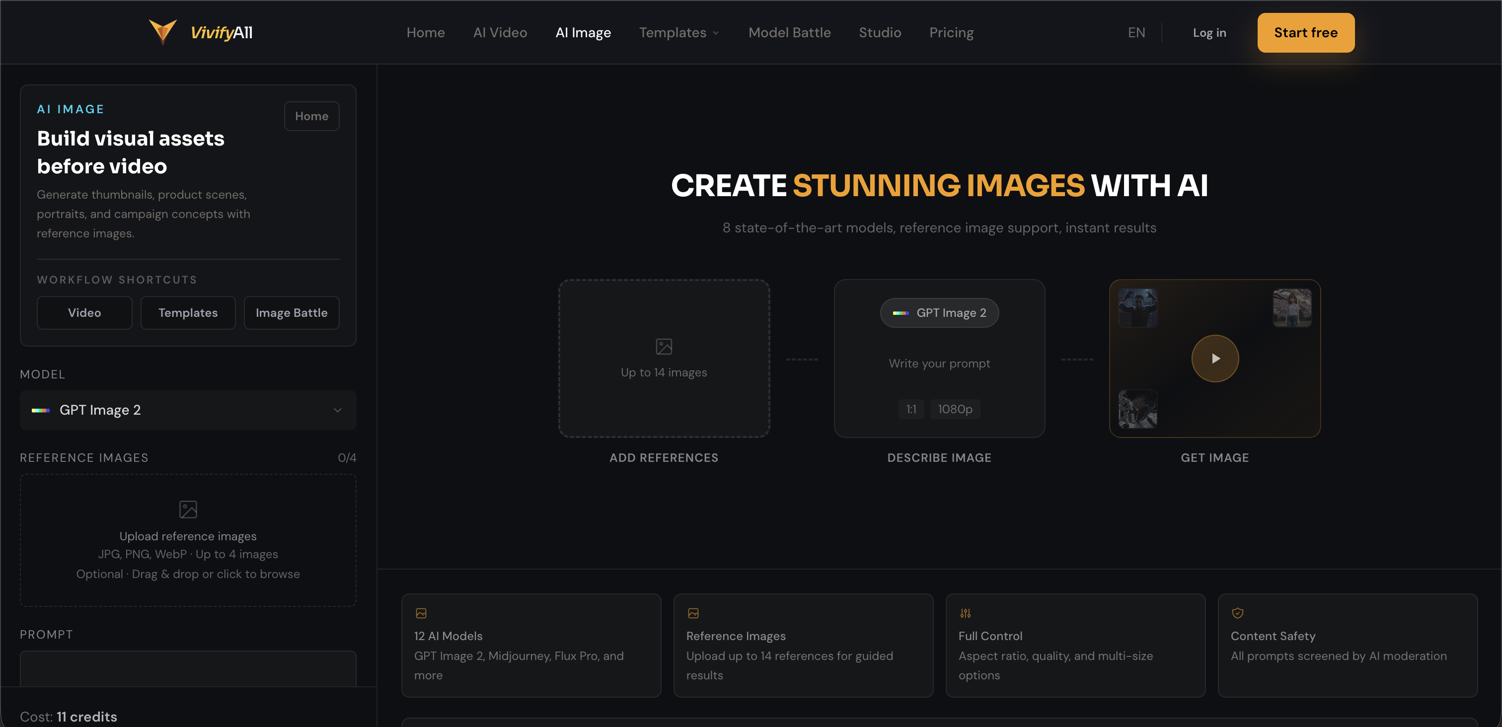 VivifyAll | Image Generator - Screenshot showing the interface and features of this AI tool