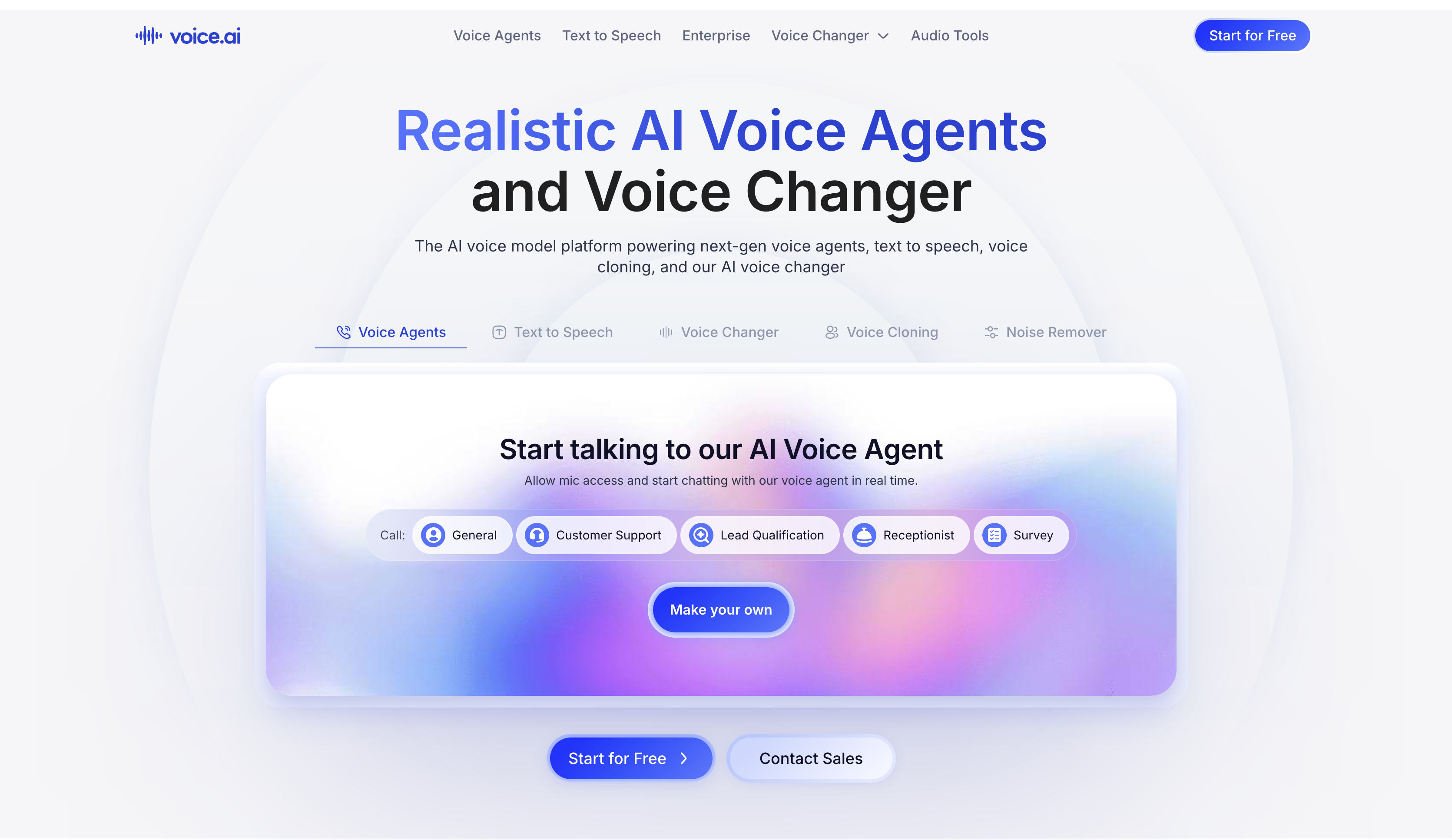 Voice AI - Screenshot showing the interface and features of this AI tool