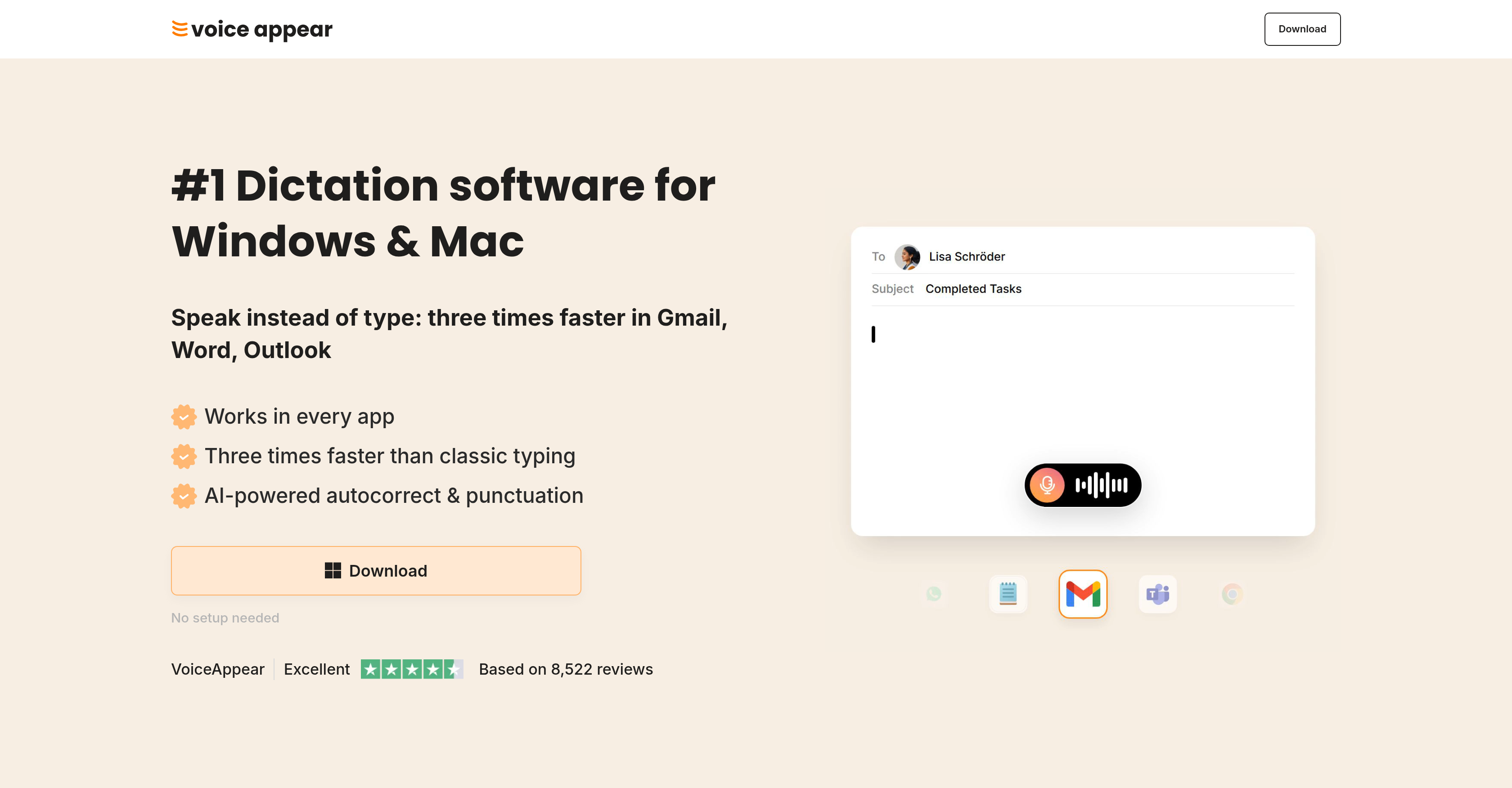 VoiceAppear - Screenshot showing the interface and features of this AI tool