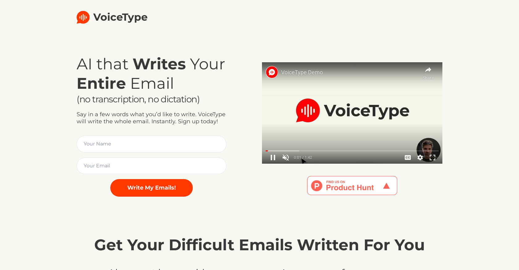 VoiceType - Screenshot showing the interface and features of this AI tool