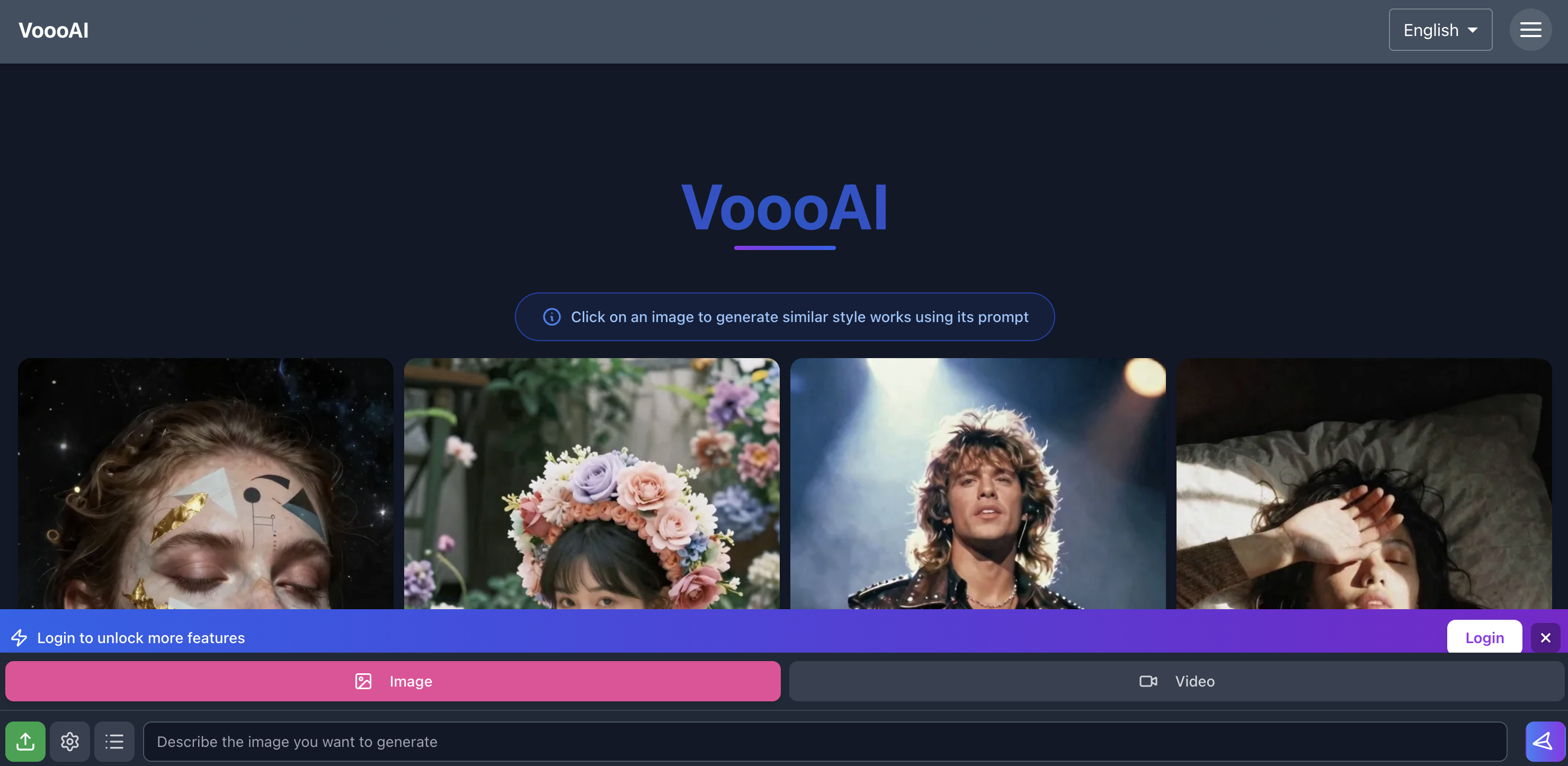 VoooAI - Screenshot showing the interface and features of this AI tool