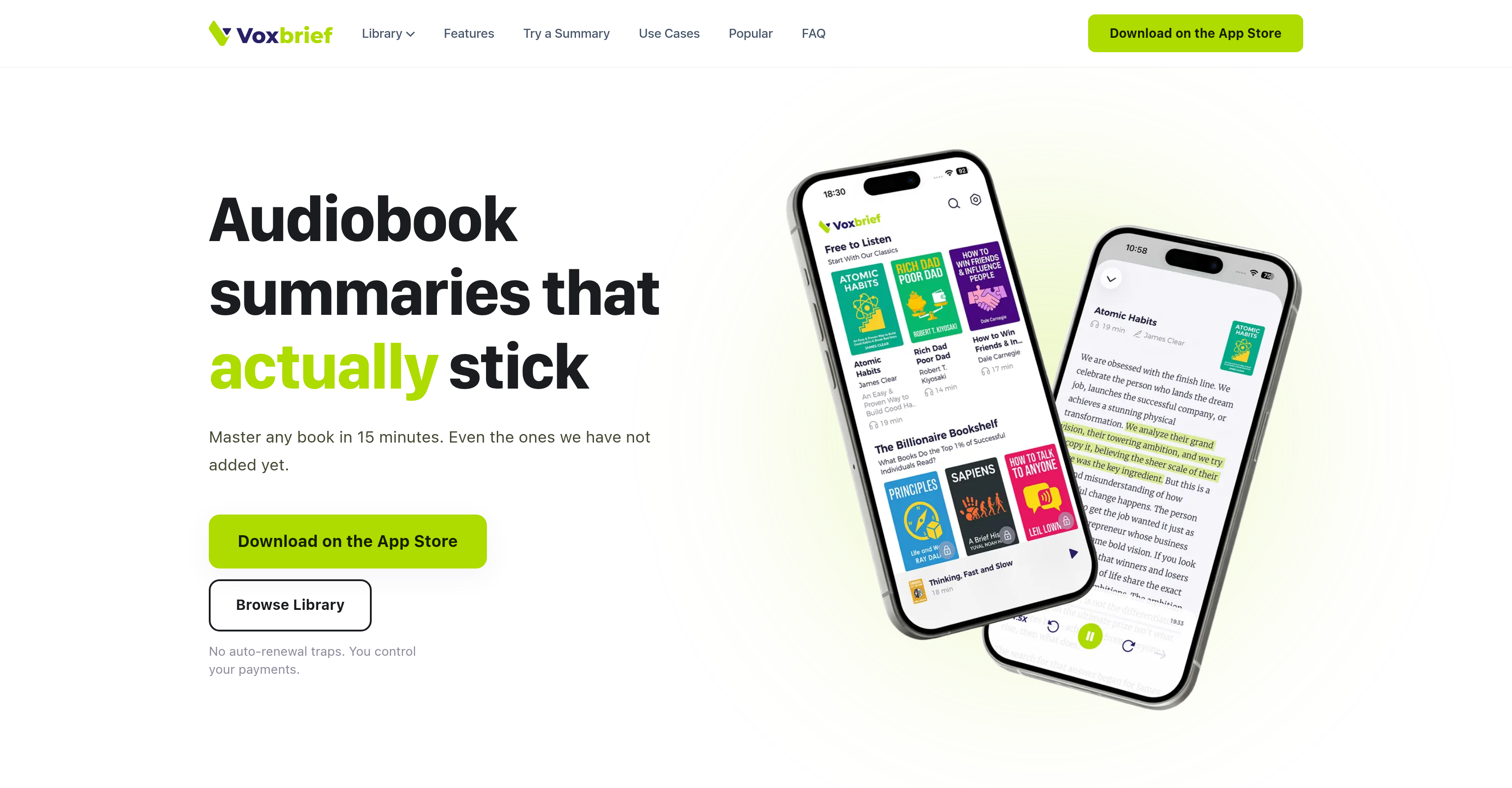 VoxBrief - Screenshot showing the interface and features of this AI tool