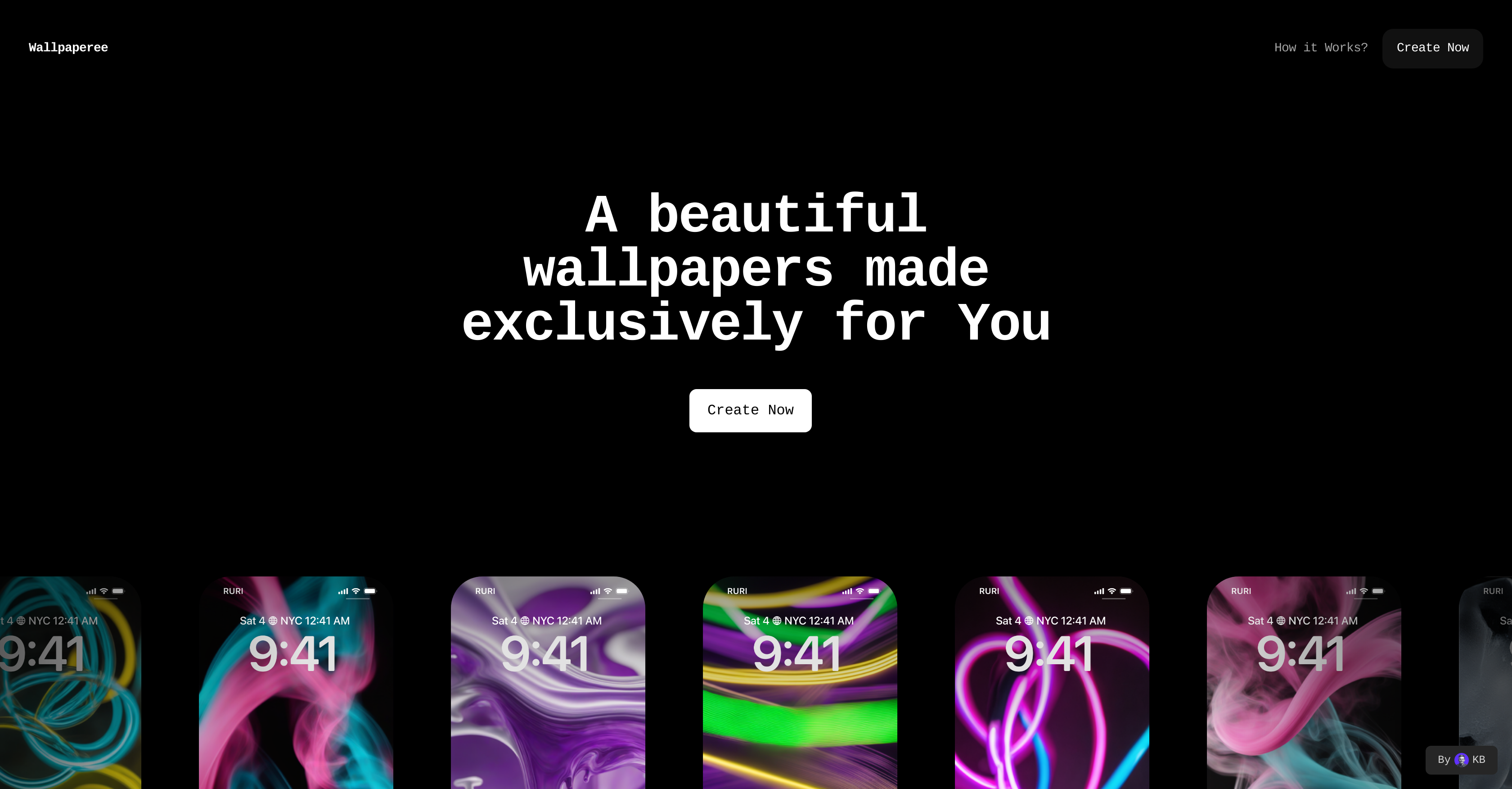 Wallpaperee - Screenshot showing the interface and features of this AI tool
