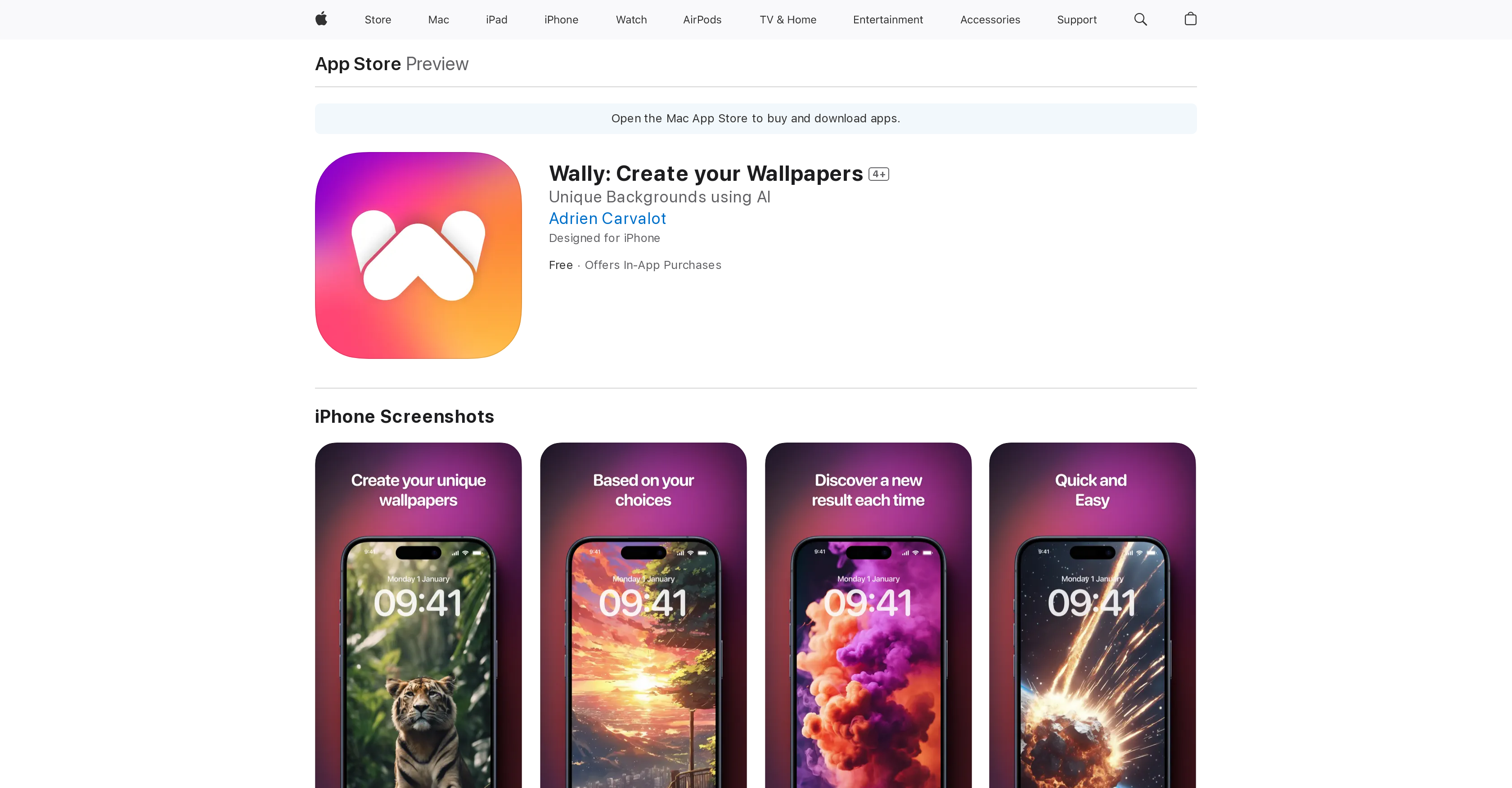 Wally - Screenshot showing the interface and features of this AI tool