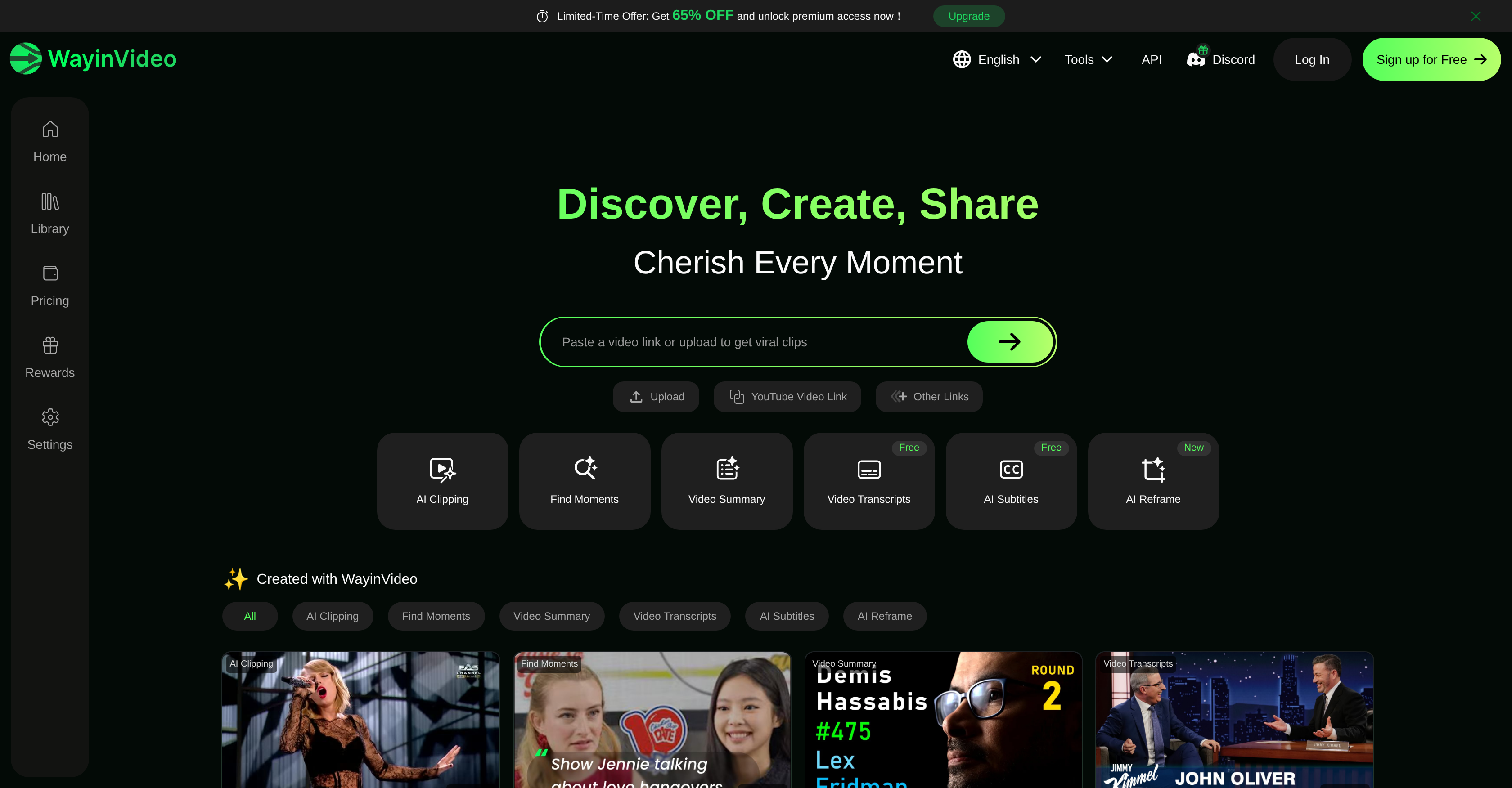 WayinVideo - Screenshot showing the interface and features of this AI tool