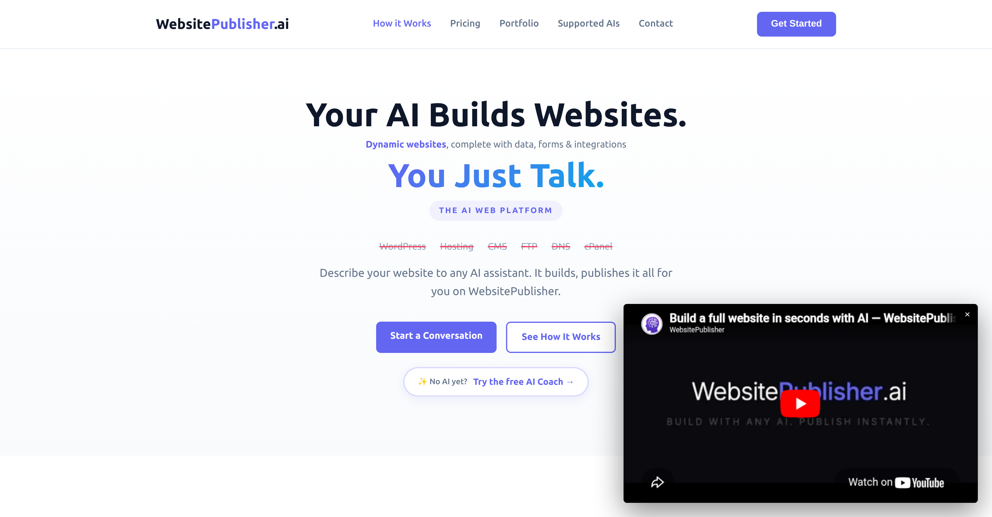 WebsitePublisher AI - Screenshot showing the interface and features of this AI tool