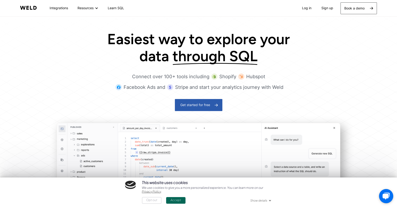 Weld - Screenshot showing the interface and features of this AI tool