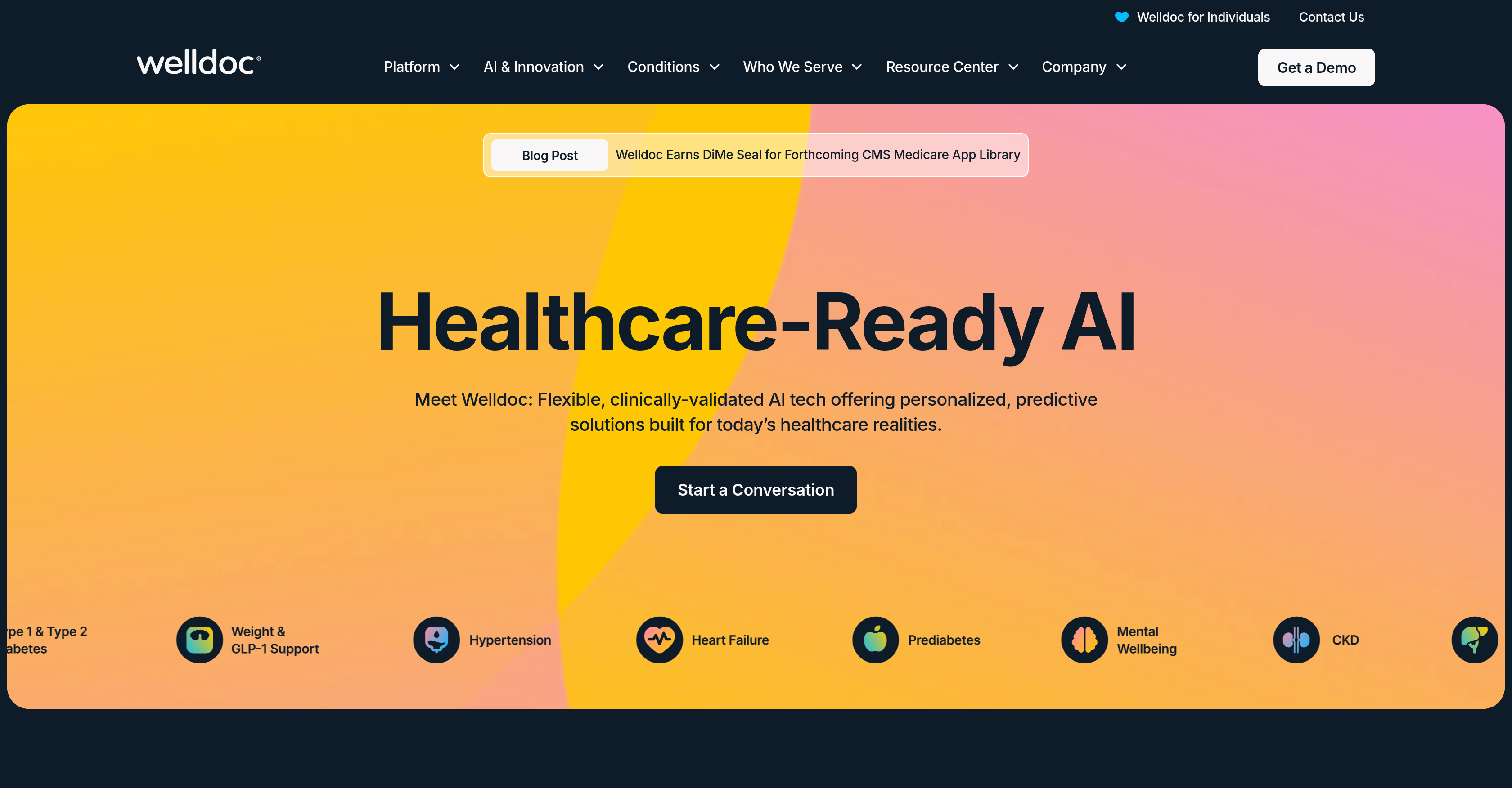 Welldoc - Screenshot showing the interface and features of this AI tool