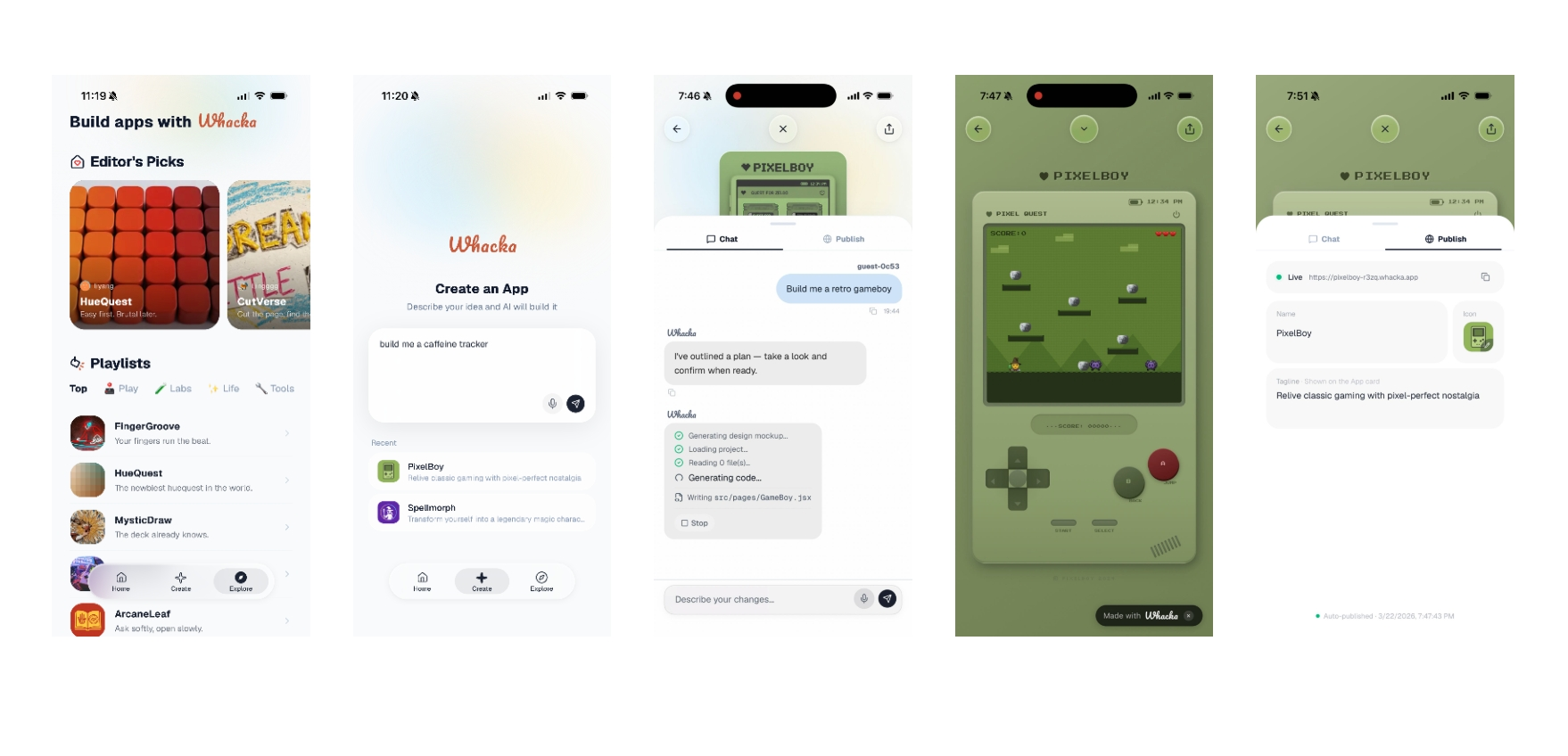Whacka - Screenshot showing the interface and features of this AI tool