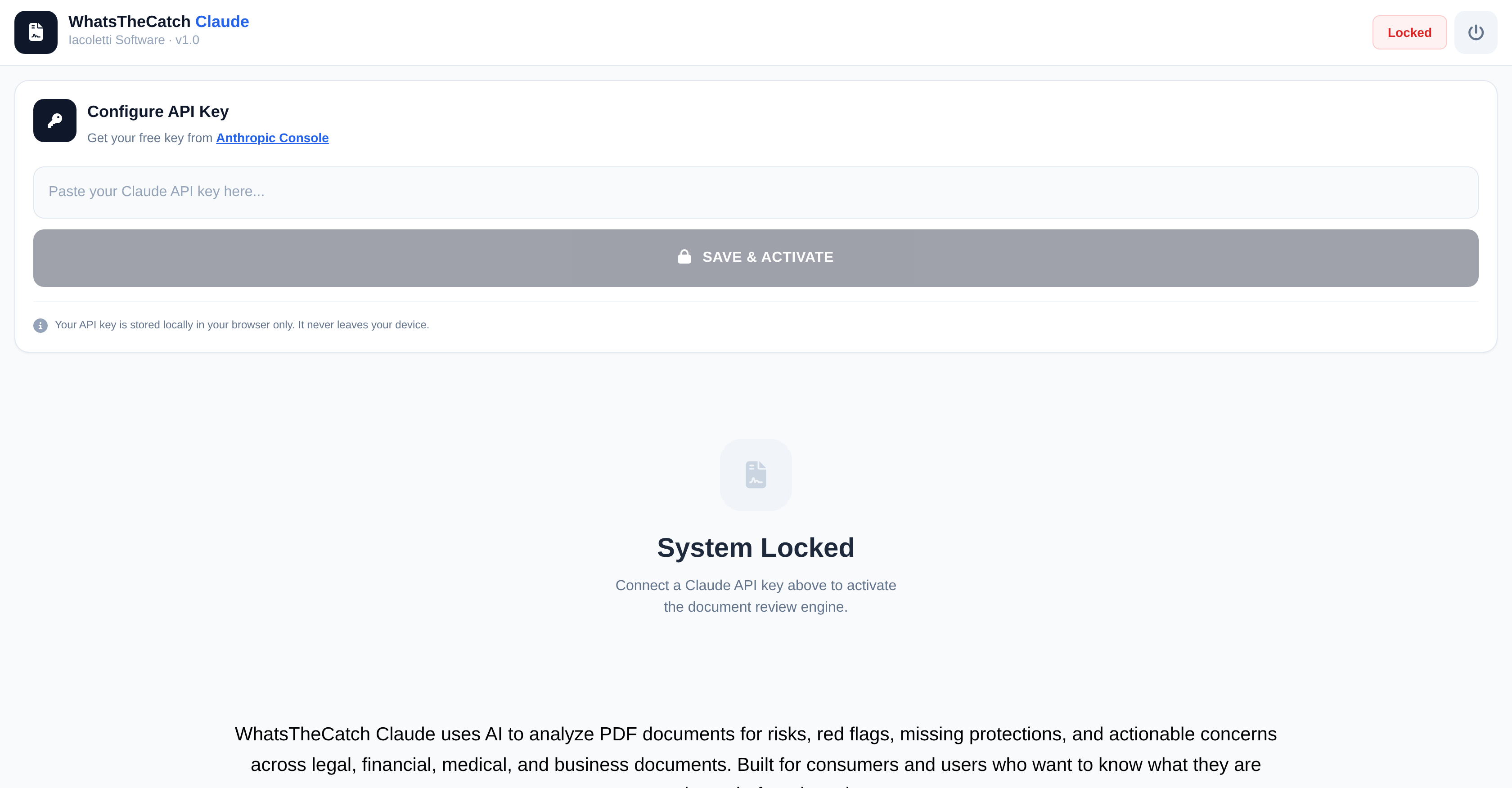 WhatsTheCatch - Screenshot showing the interface and features of this AI tool