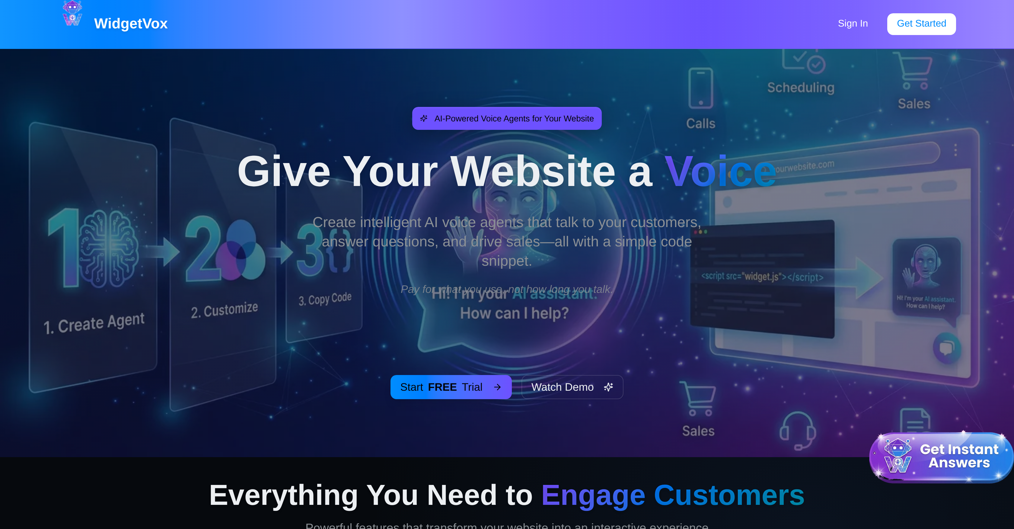 WidgetVox - Screenshot showing the interface and features of this AI tool