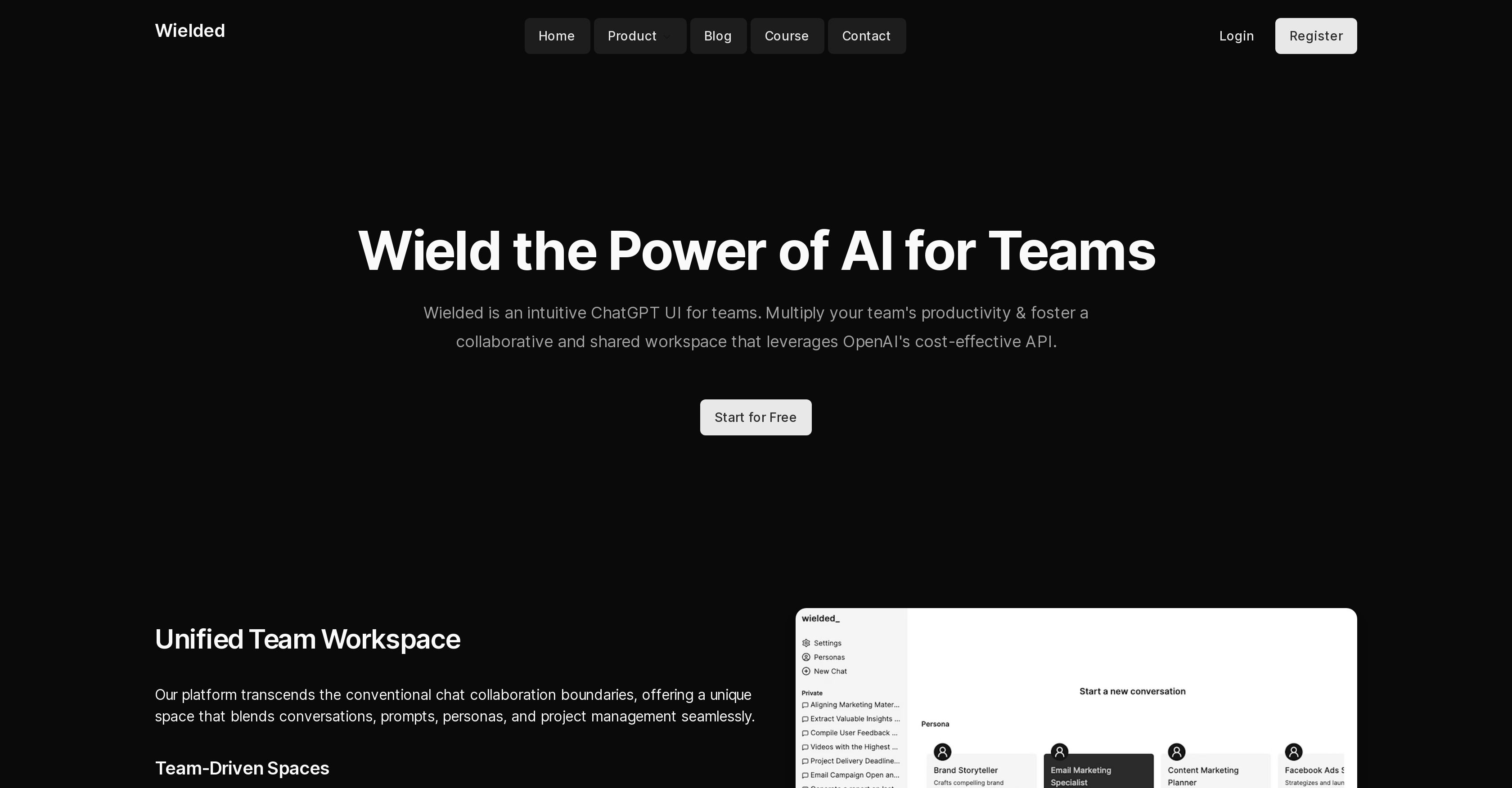Wielded - Screenshot showing the interface and features of this AI tool