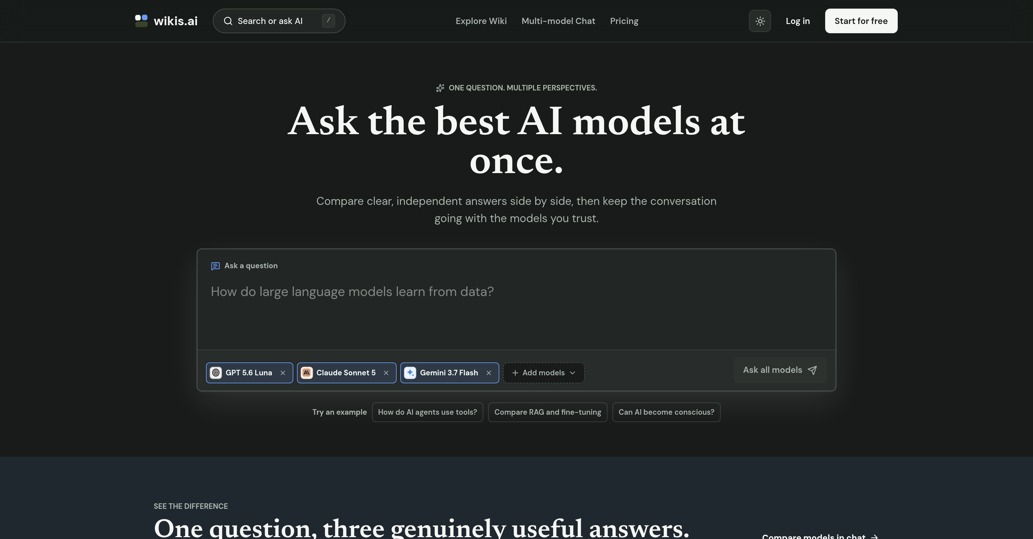 Wikis.ai - Screenshot showing the interface and features of this AI tool