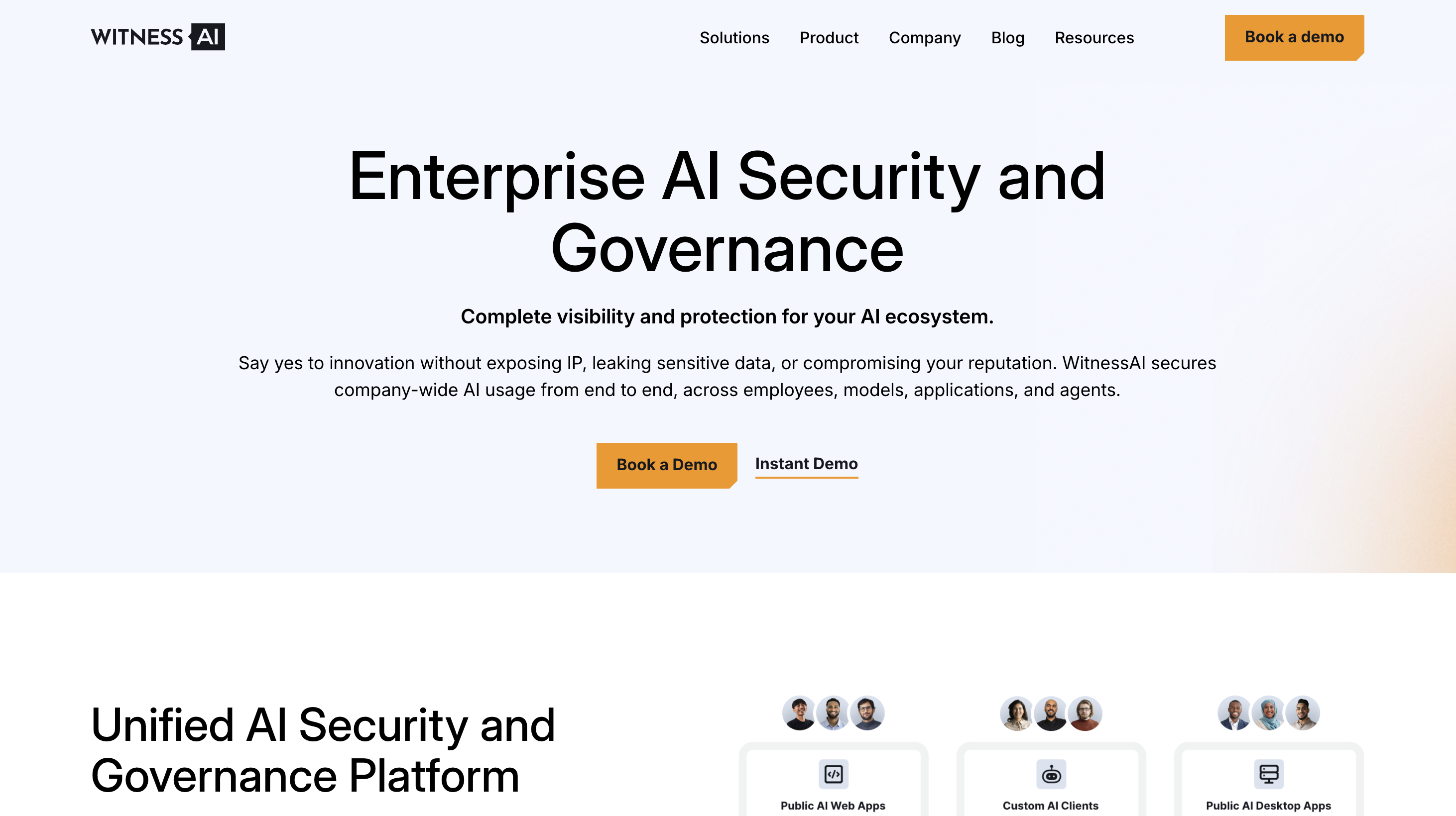 WitnessAI - Screenshot showing the interface and features of this AI tool