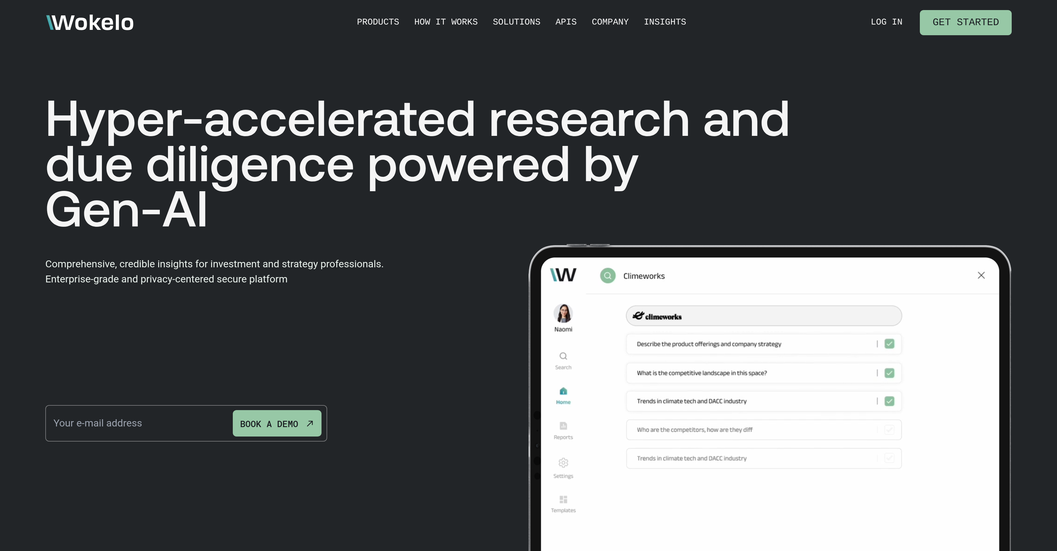 Wokelo AI - Screenshot showing the interface and features of this AI tool