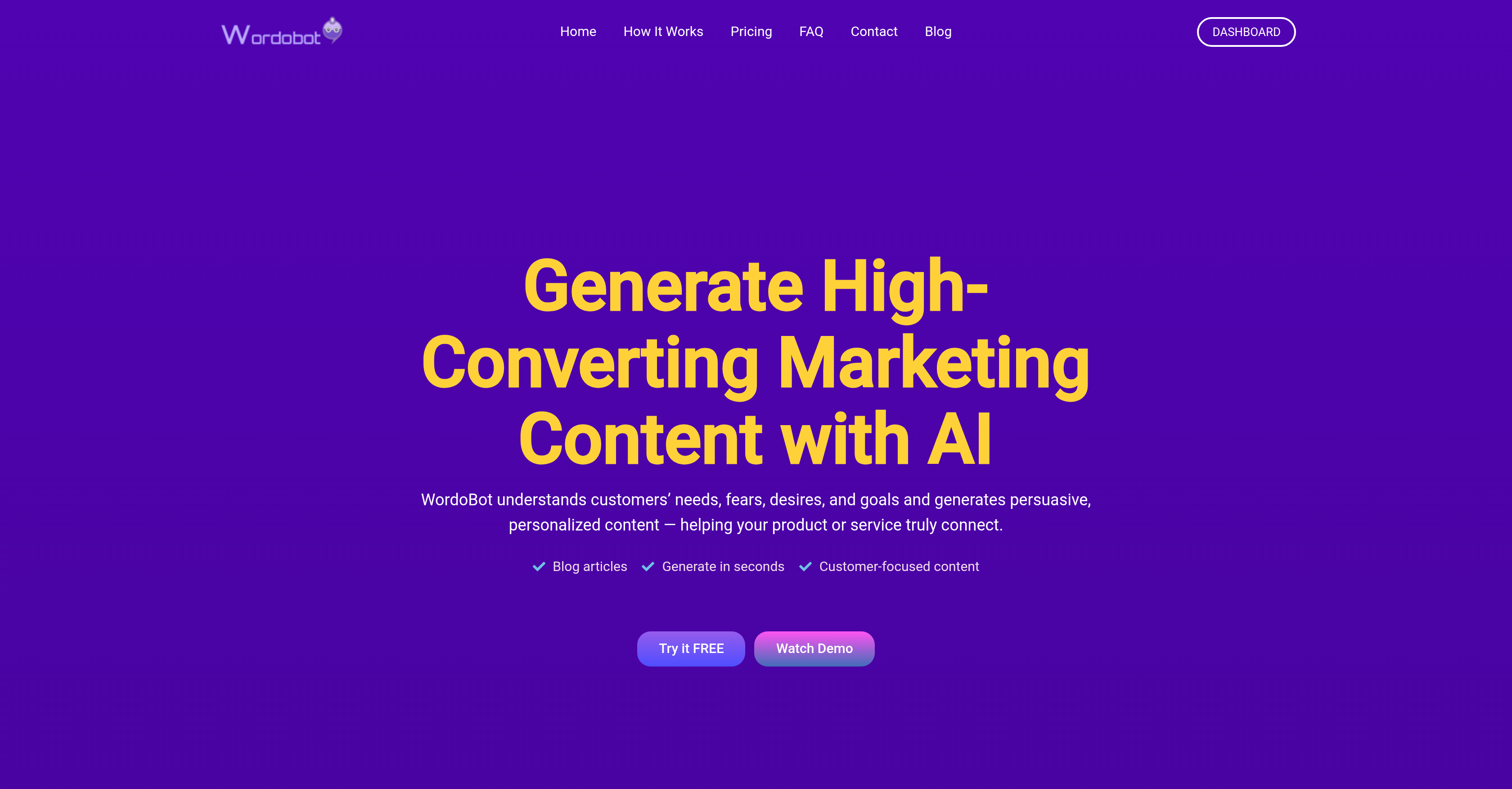 Wordobot - Screenshot showing the interface and features of this AI tool