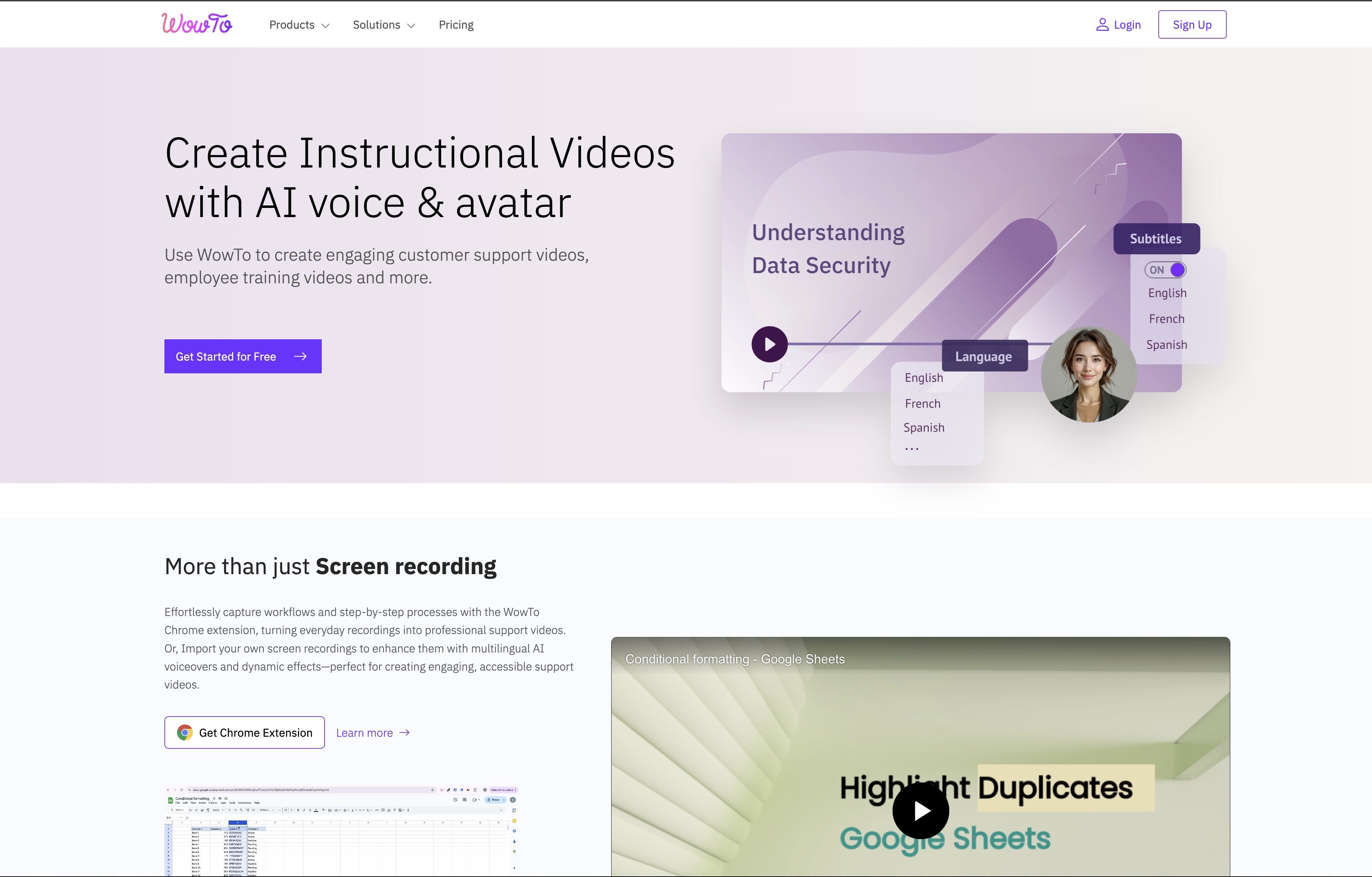 WowTo - Screenshot showing the interface and features of this AI tool