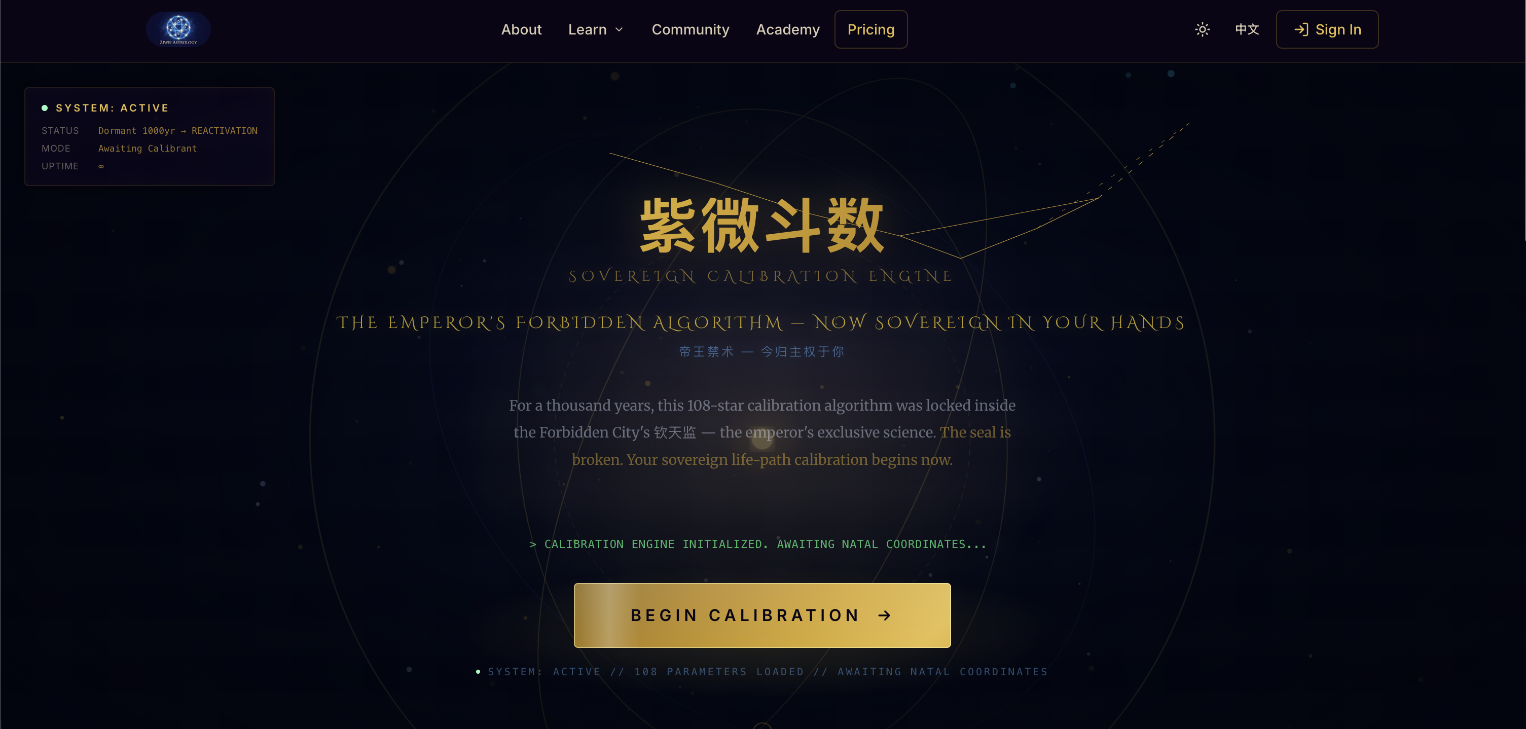 Zi Wei Astrology - Screenshot showing the interface and features of this AI tool