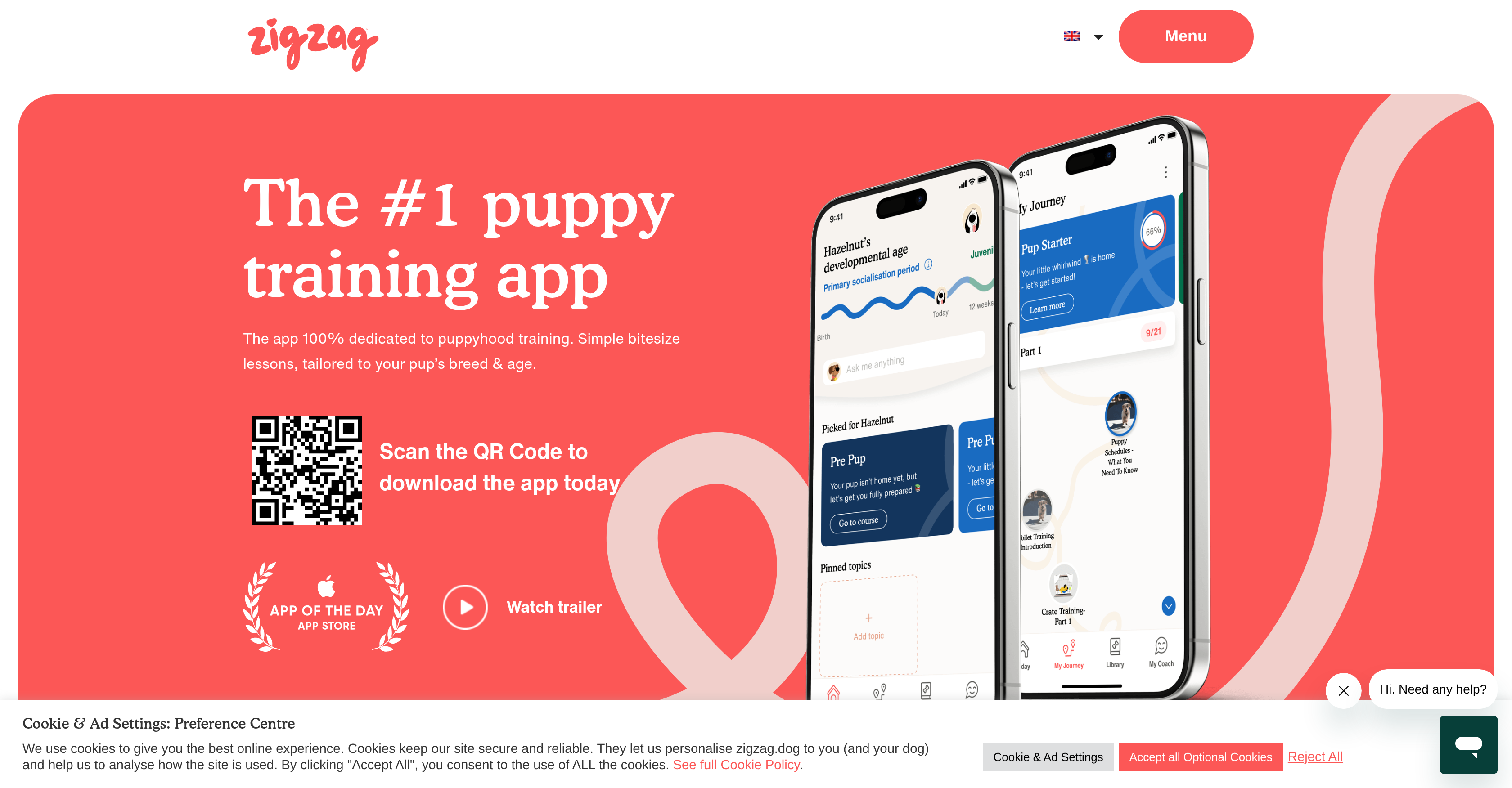 Zigzag Puppy Training - Screenshot showing the interface and features of this AI tool