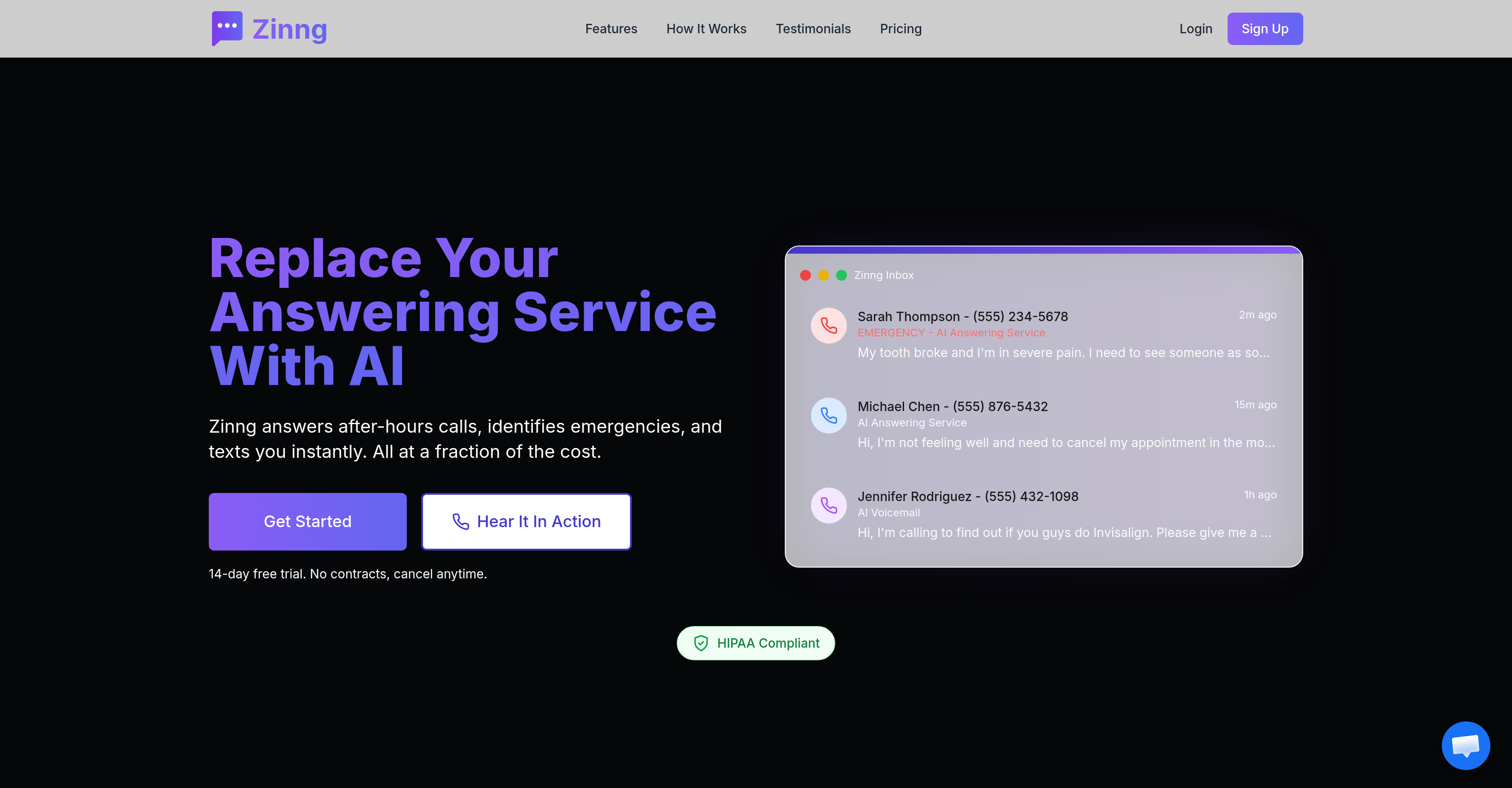 Zinng - Screenshot showing the interface and features of this AI tool