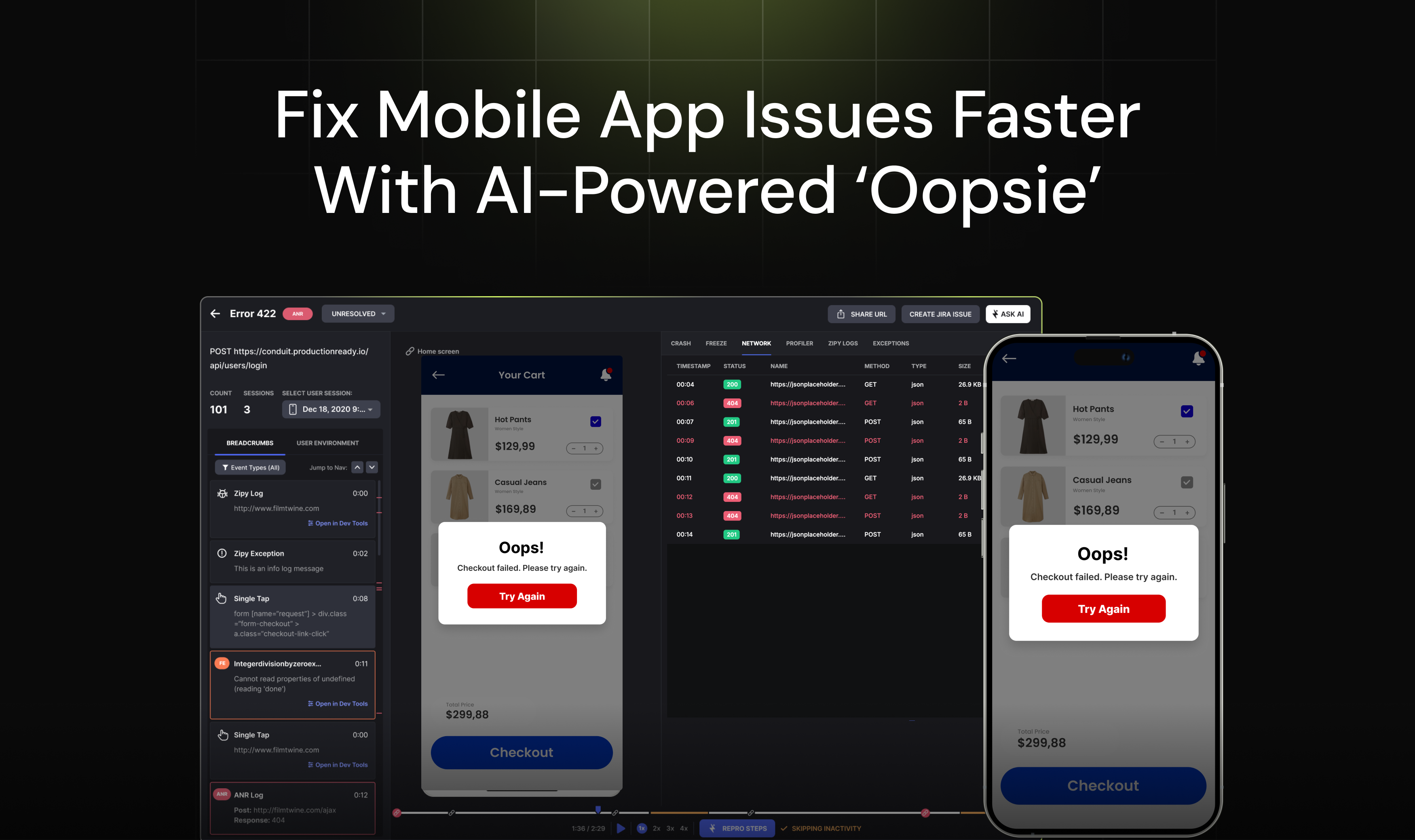 Oopsie, by Zipy - Screenshot showing the interface and features of this AI tool