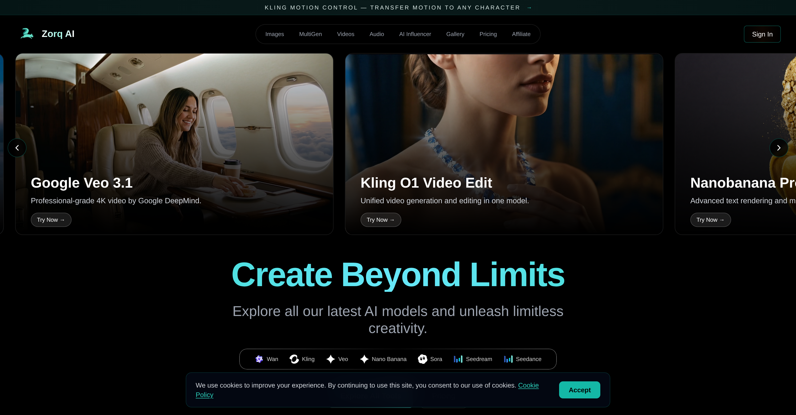 Zorq AI - Screenshot showing the interface and features of this AI tool