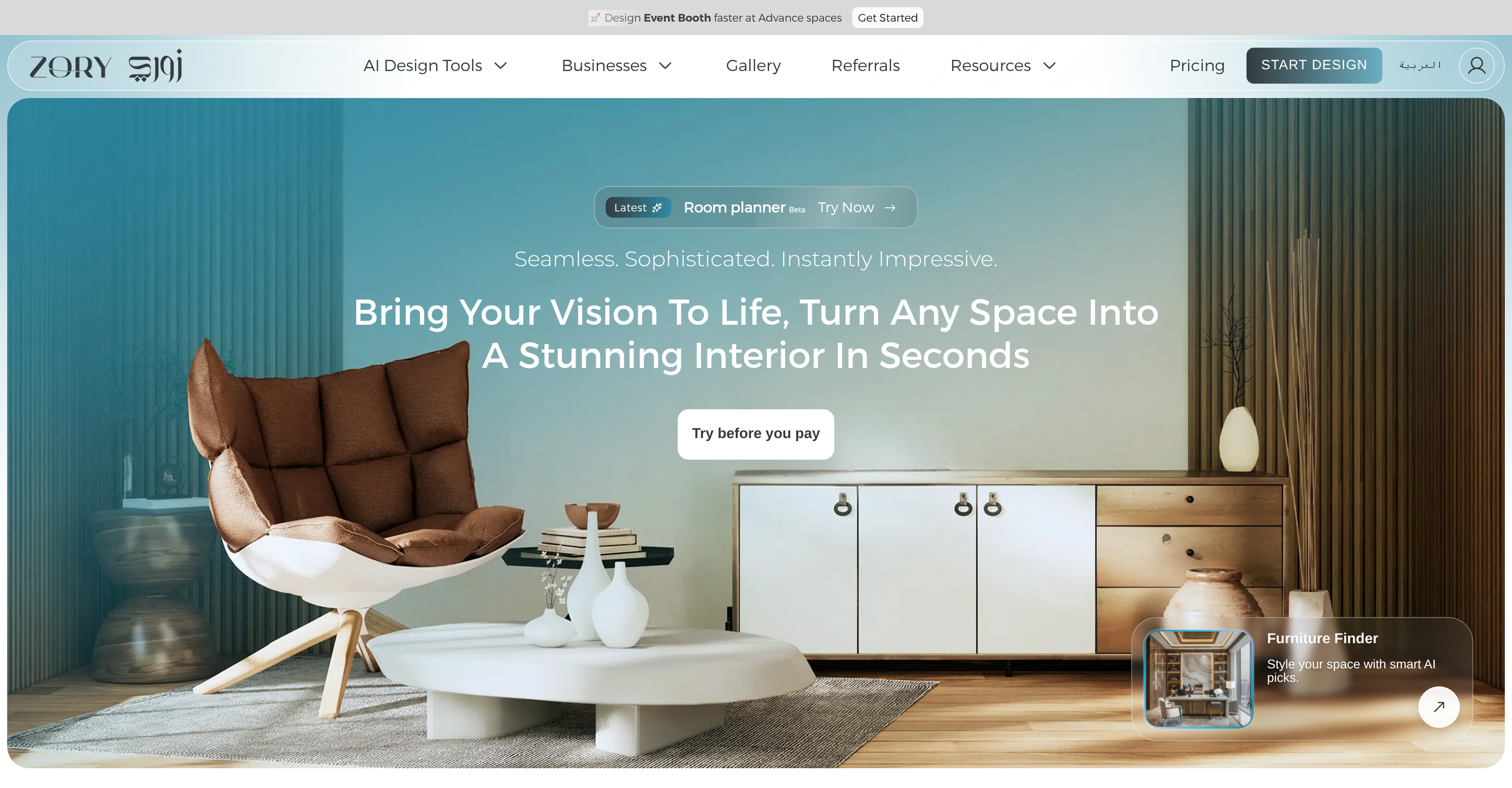 Zory AI - Screenshot showing the interface and features of this AI tool